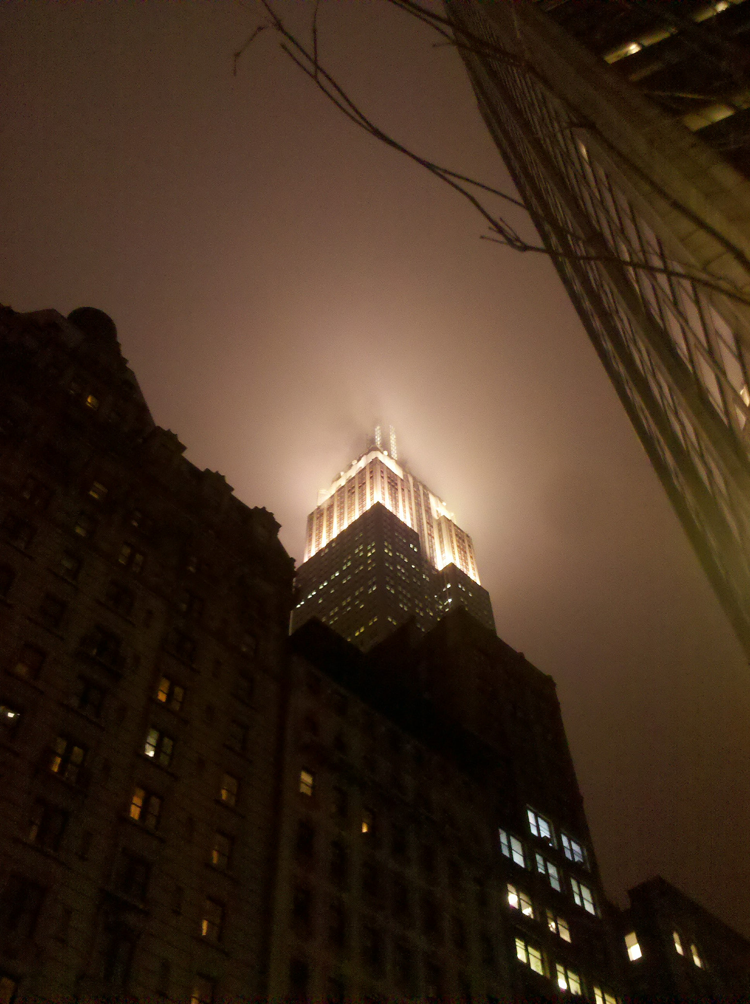 Motorola Droid sample photo. Empire state building in fog photography