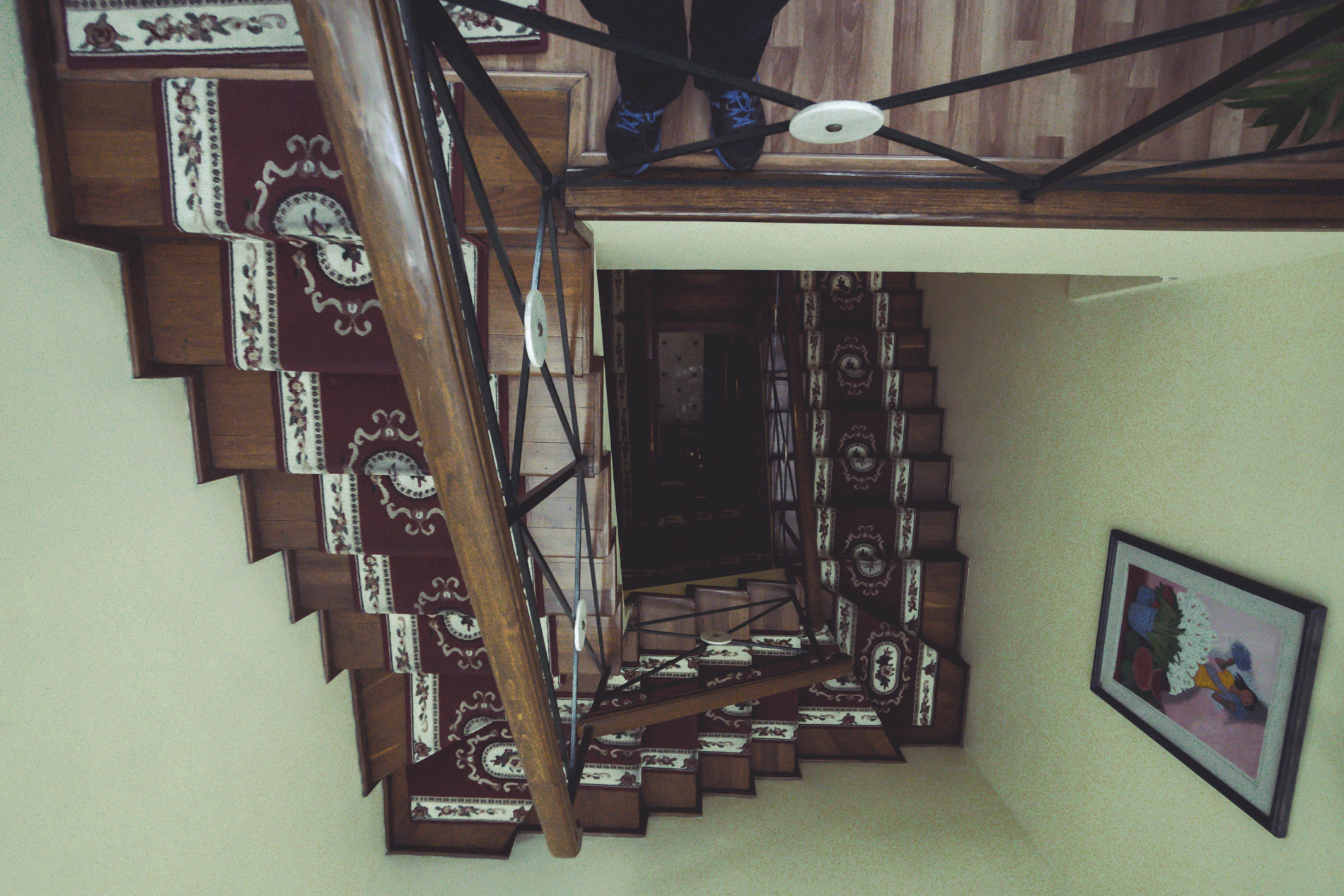 Sony a7 + Sony E 10-18mm F4 OSS sample photo. Love this staircase! this view is from the top floor of hotel la casona in mexico city photography