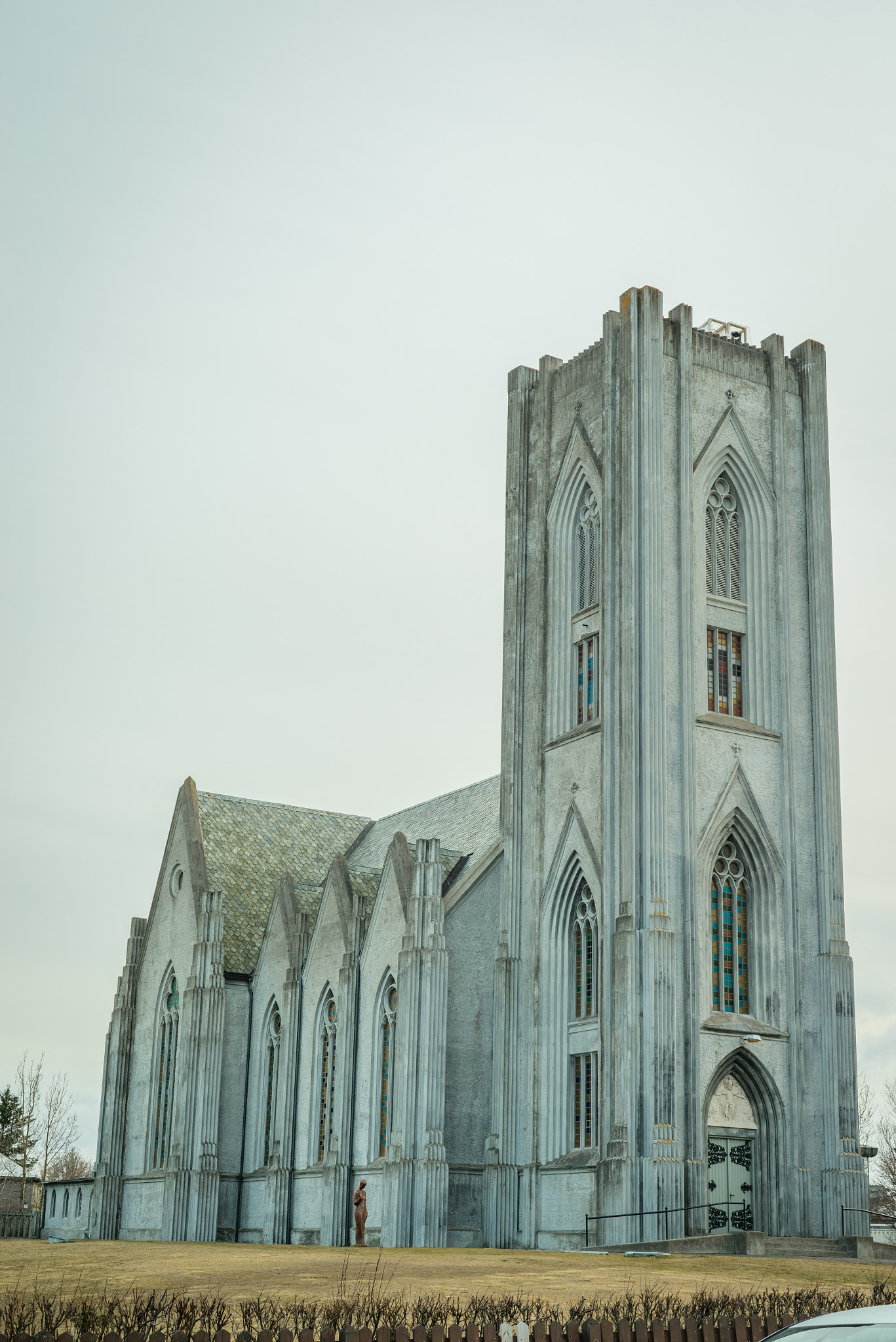 Sony a7R + Sony 50mm F1.4 sample photo. The basilica of christ the king cathedral in reykjavik photography