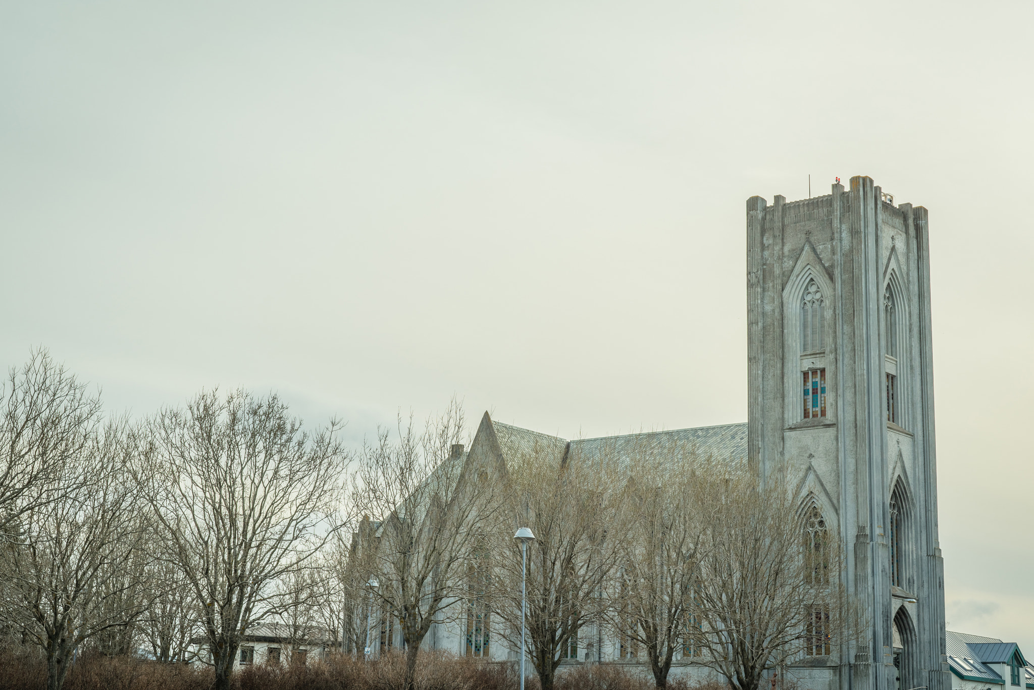 Sony a7R + Sony 50mm F1.4 sample photo. The landakot's church cathedral in reykjavik photography