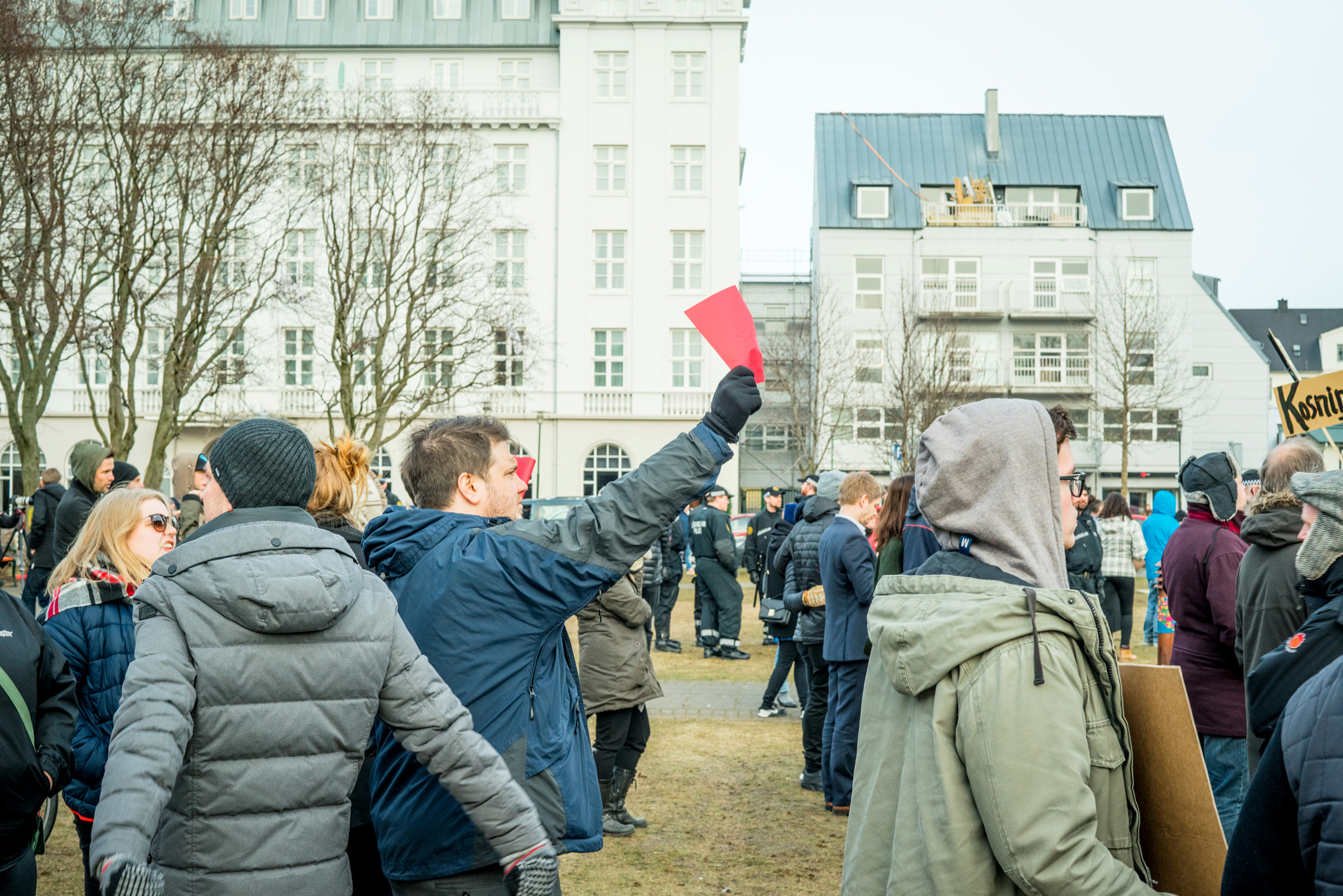 Sony a7R + Sony 50mm F1.4 sample photo. People protesting against the government of iceland during the p photography