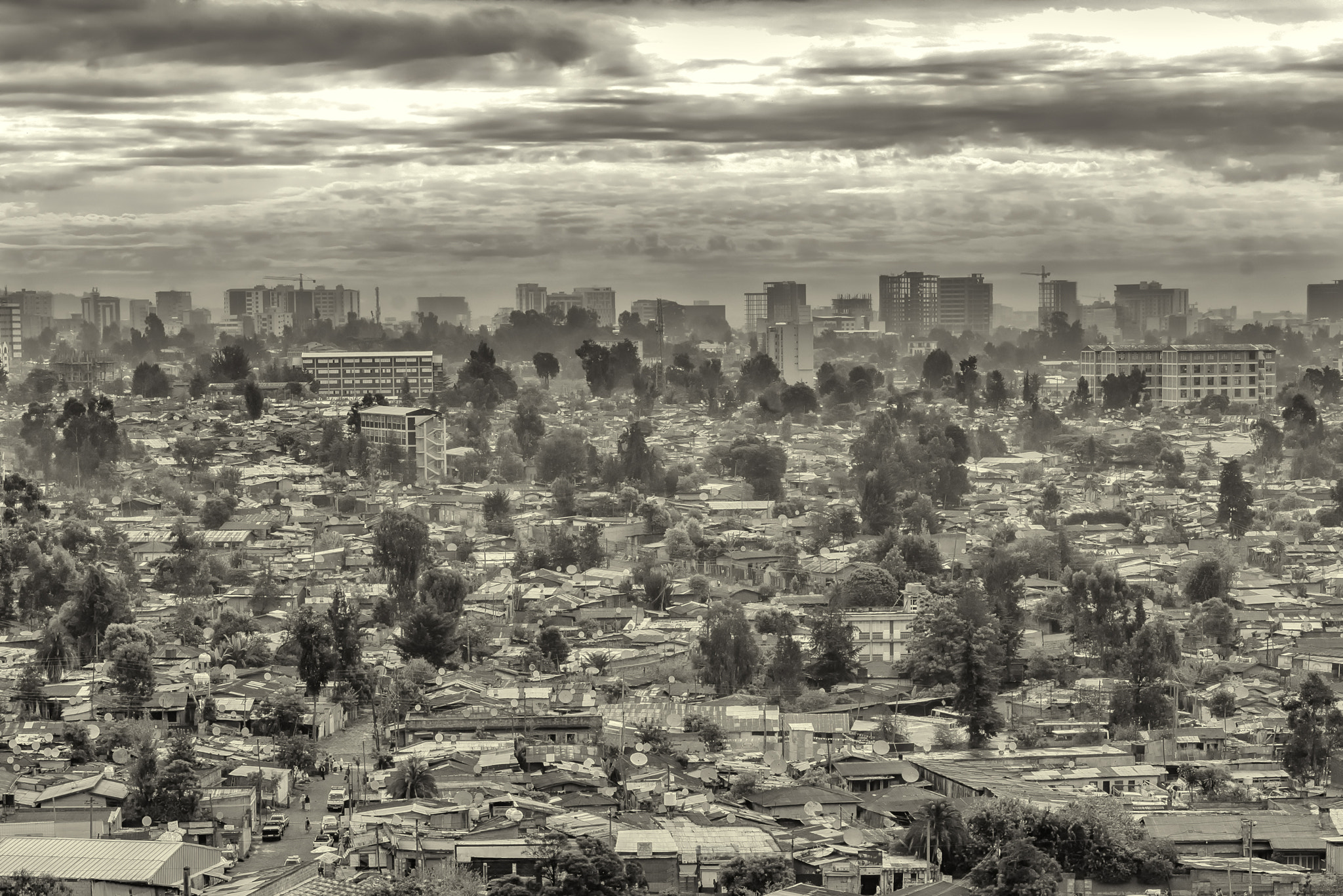 Sony a7R II sample photo. Dark clouds over the city of addis ababa photography