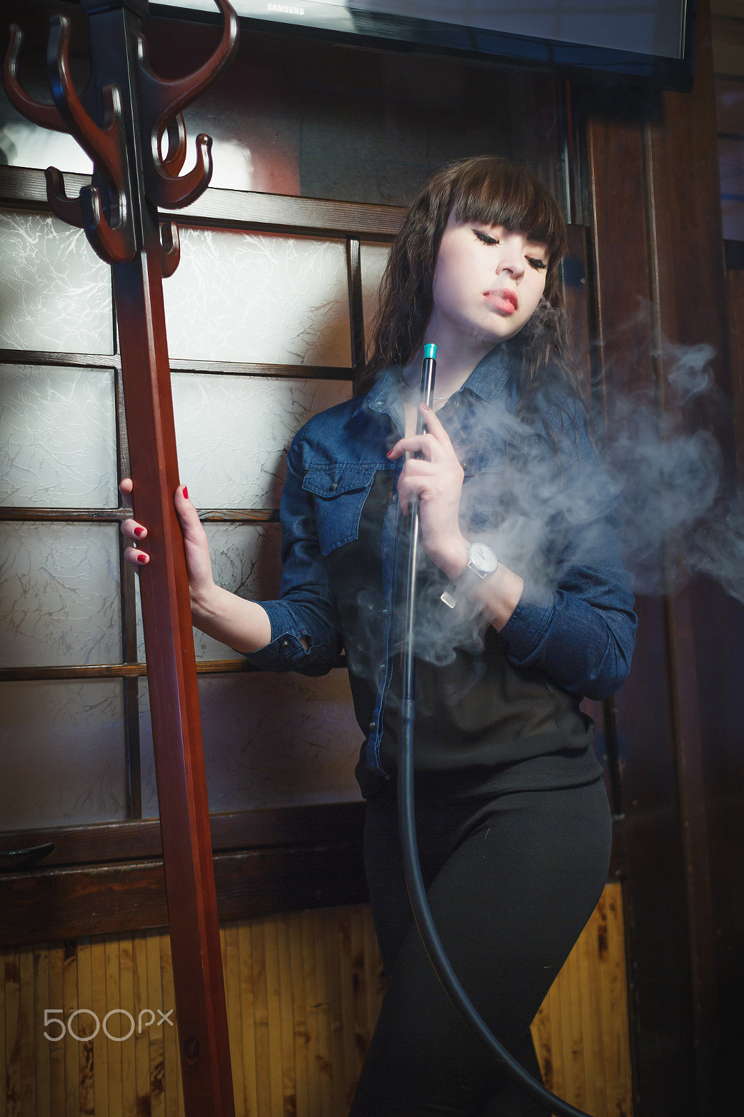 Canon EOS 60D + Sigma 30mm f/1.4 DC HSM sample photo. Beautiful young woman with hookah photography