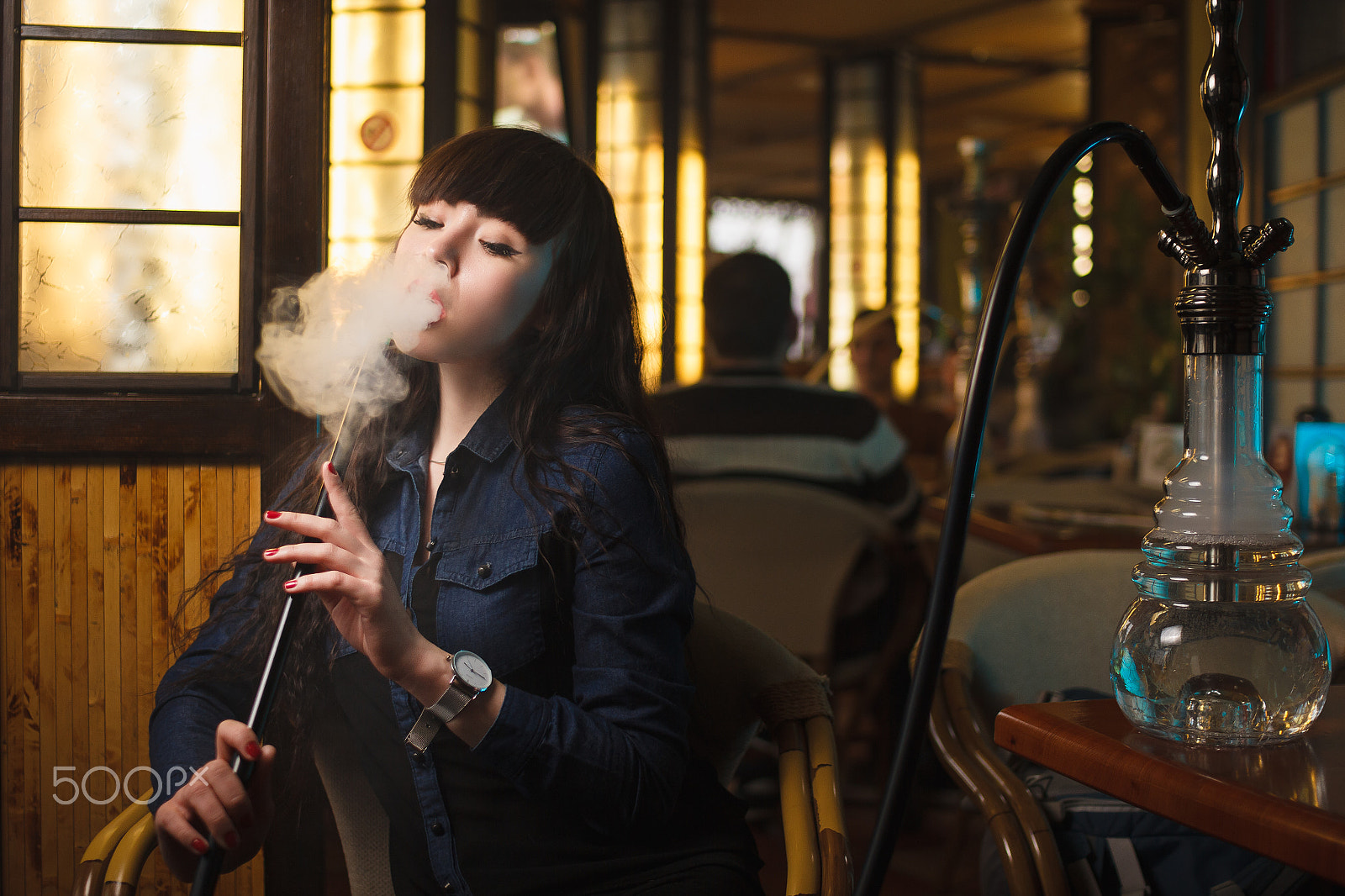 Canon EOS 60D + Sigma 30mm f/1.4 DC HSM sample photo. Beautiful young woman with hookah photography