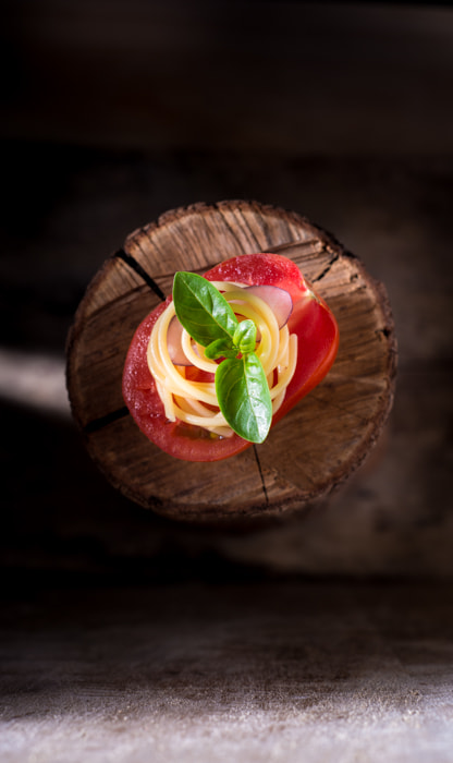 Nikon D800 + AF Nikkor 50mm f/1.8 sample photo. Spaghetti with tomato and basil ‘sauce’ photography