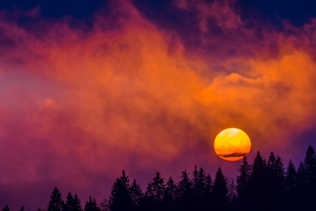 Tamron SP 70-300mm F4-5.6 Di USD sample photo. Sunset over les rousses photography