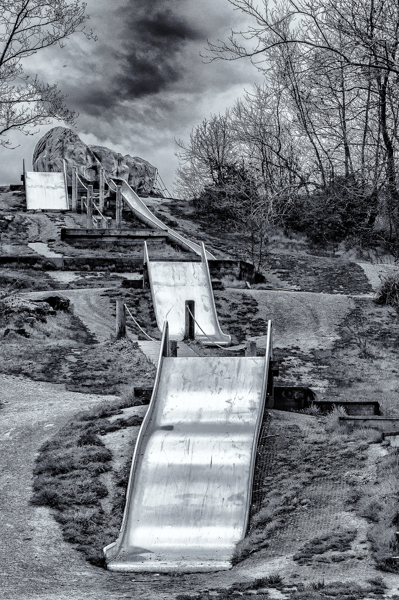 Pentax K-S1 + Sigma sample photo. Deserted playground on the hill photography