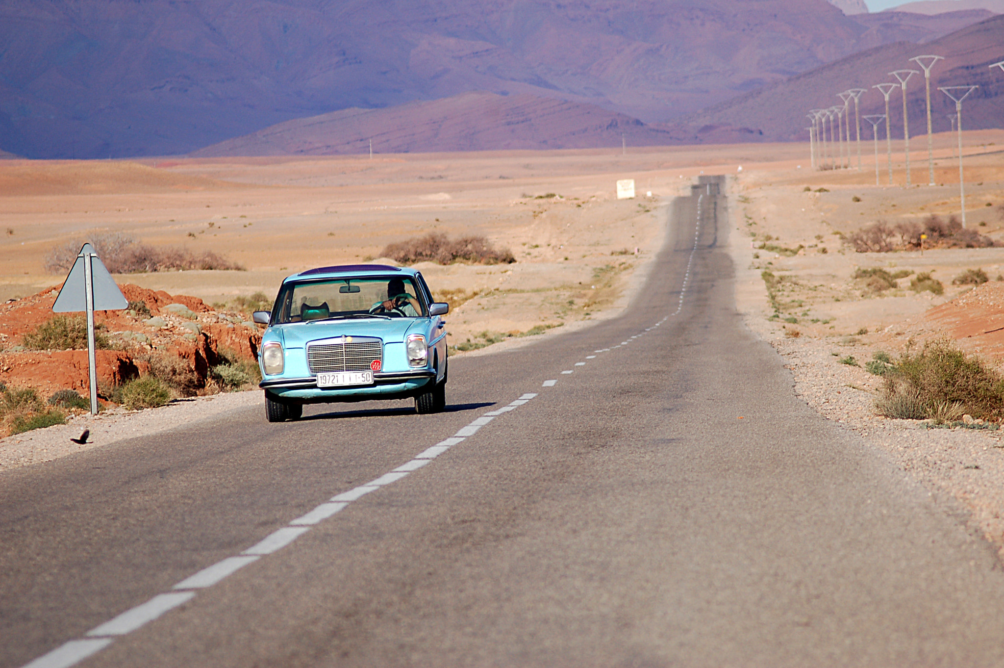 Nikon D50 + AF Zoom-Nikkor 80-200mm f/4.5-5.6D sample photo. The solitude of a blue mercedes benz photography