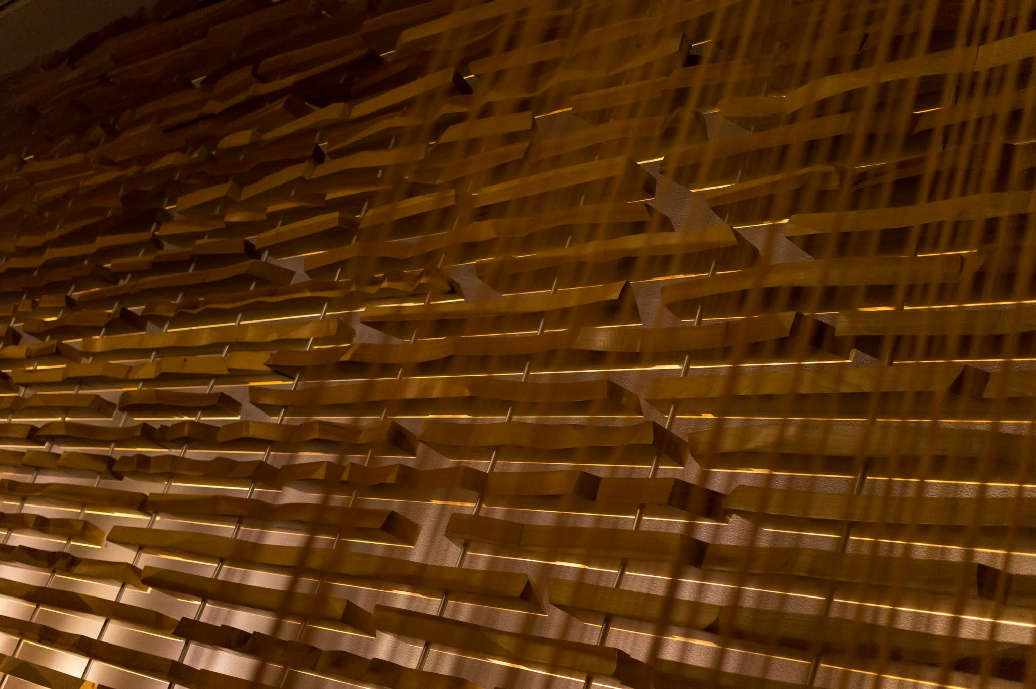 Sony Alpha NEX-5 + Sigma 30mm F2.8 EX DN sample photo. Abstract pattern of wooden light fixture photography