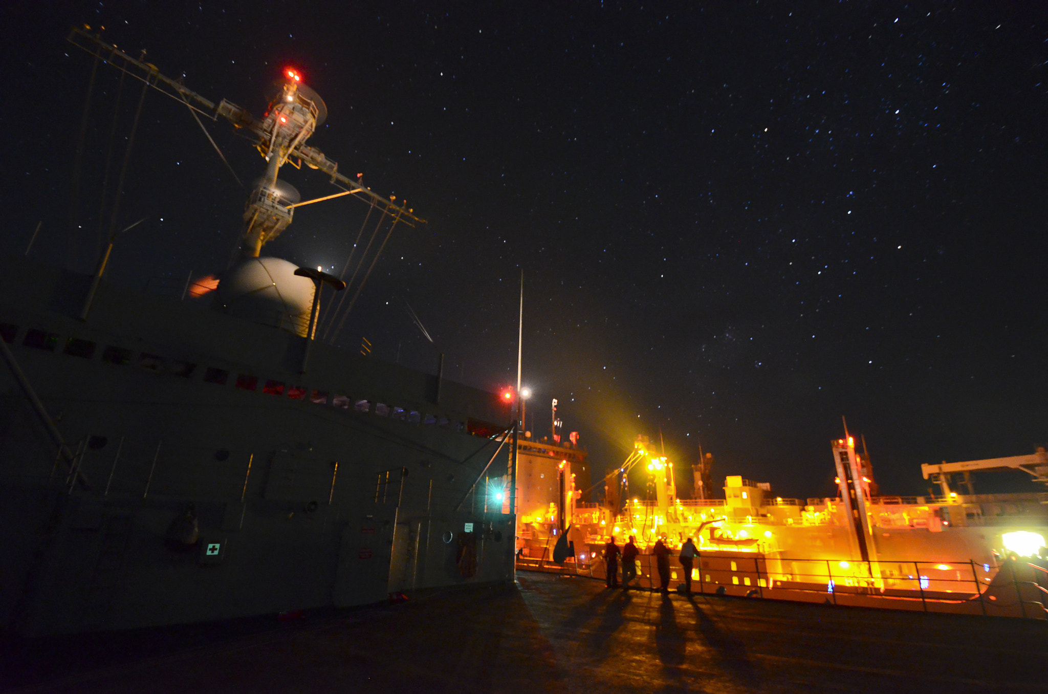 AF Zoom-Nikkor 35-80mm f/4-5.6D sample photo. Underway replenishment photography
