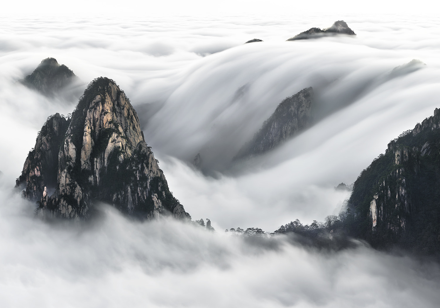 Phase One IQ280 sample photo. Huangshan falls photography