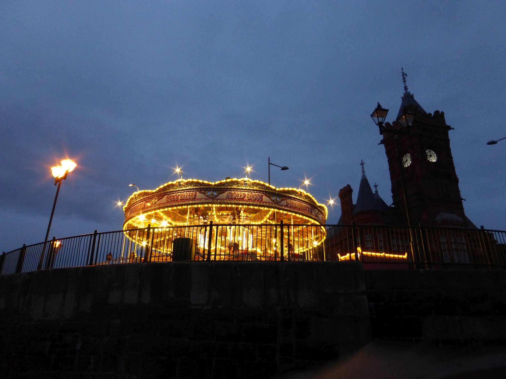 Panasonic DMC-TZ36 sample photo. Cardiff bay merry go round photography