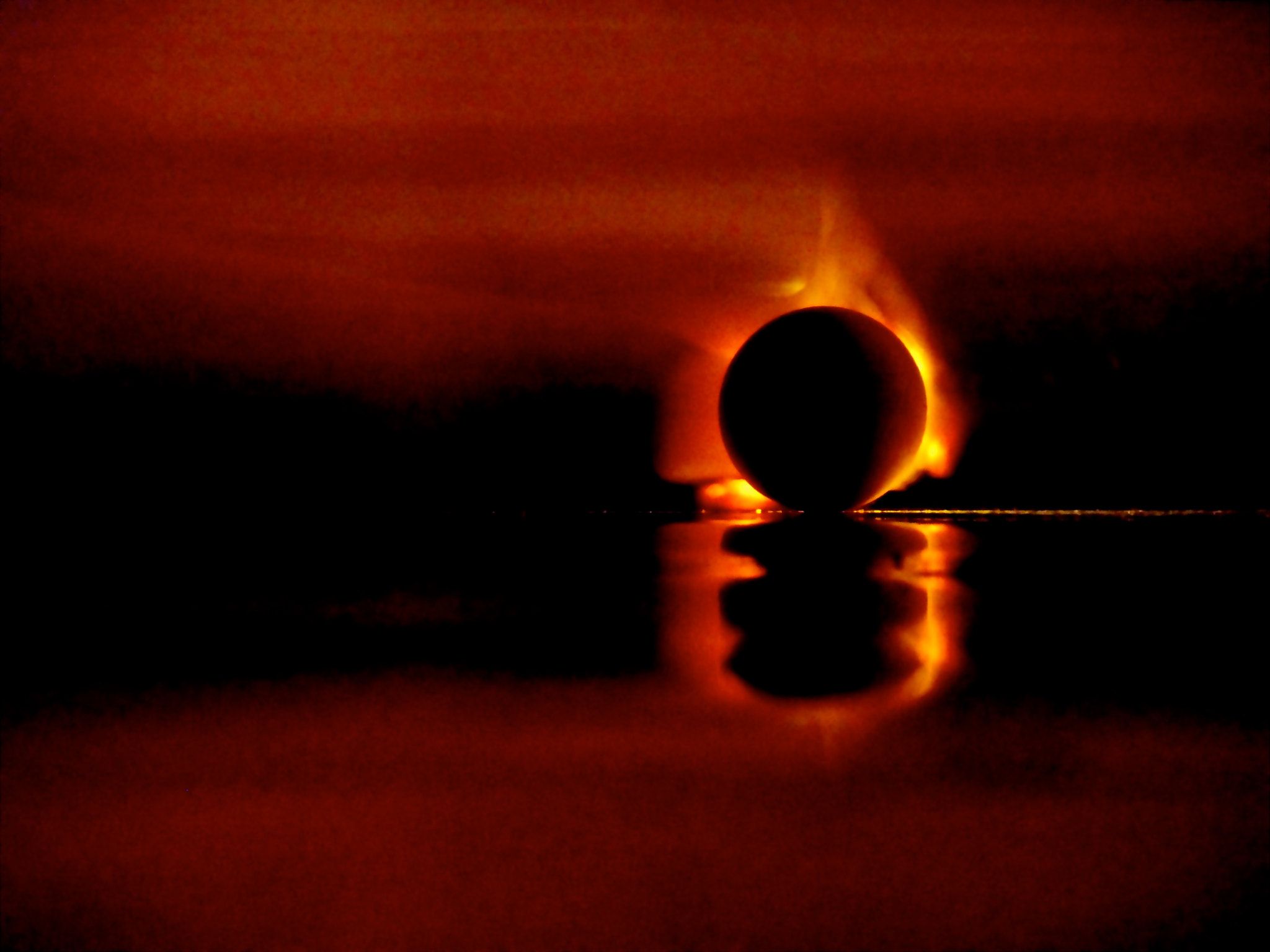 Samsung WB550, WB560 / VLUU WB550 /  HZ15W sample photo. Sunset flaming ball photography