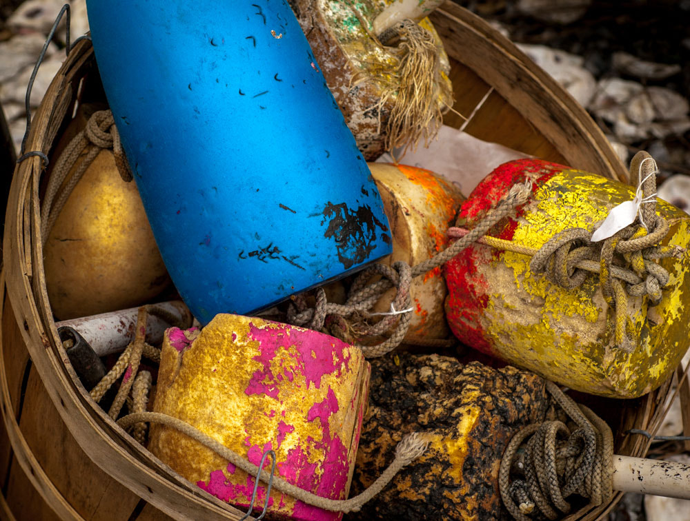 Nikon D70 + Nikon AF Micro-Nikkor 60mm F2.8D sample photo. Buoys in st michaels, md photography