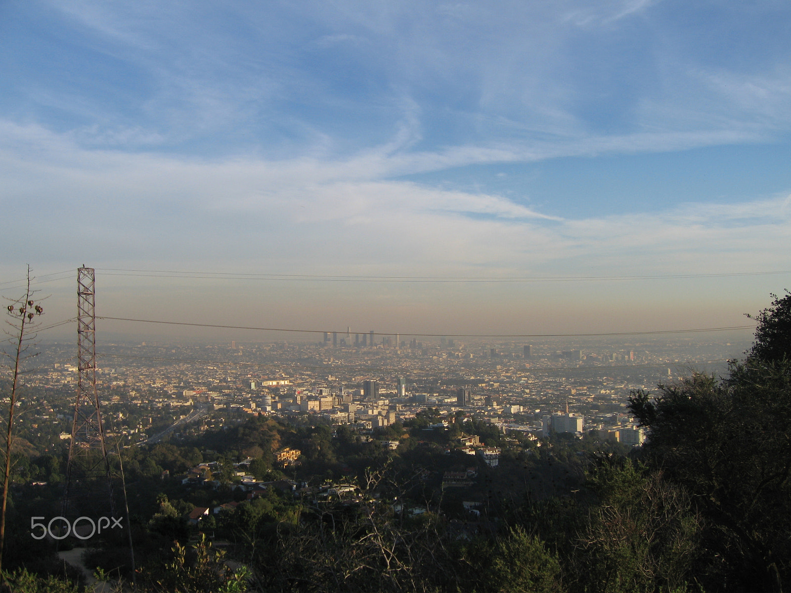 Canon POWERSHOT SD500 sample photo. Smog over downtown la photography