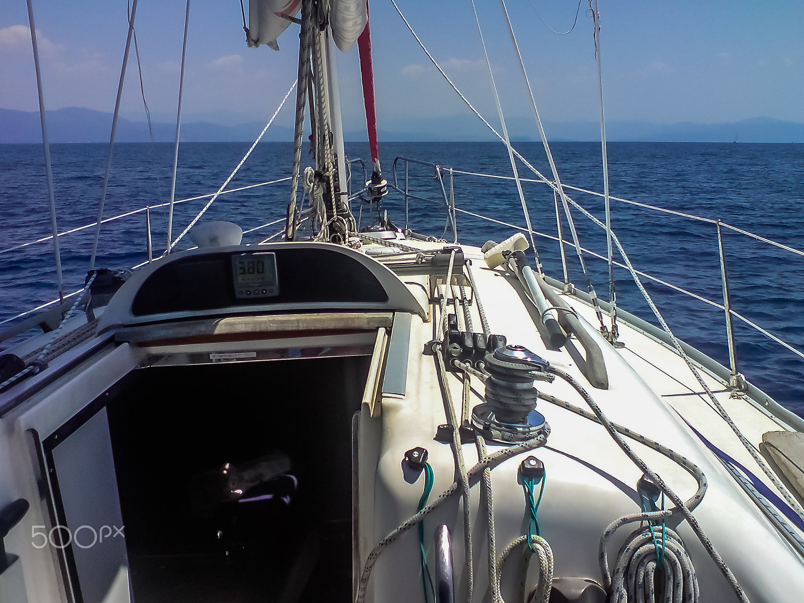 Sony Ericsson K850i sample photo. Sailing anti paxos to parga photography