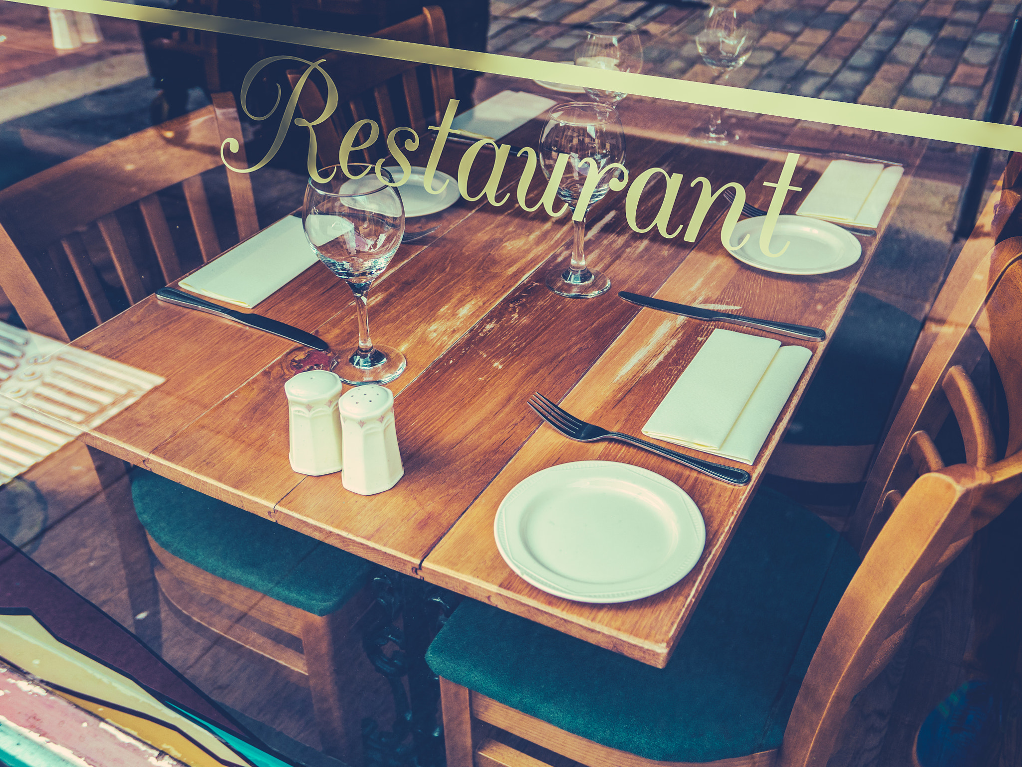 Retro Rustic Restaurant Table
