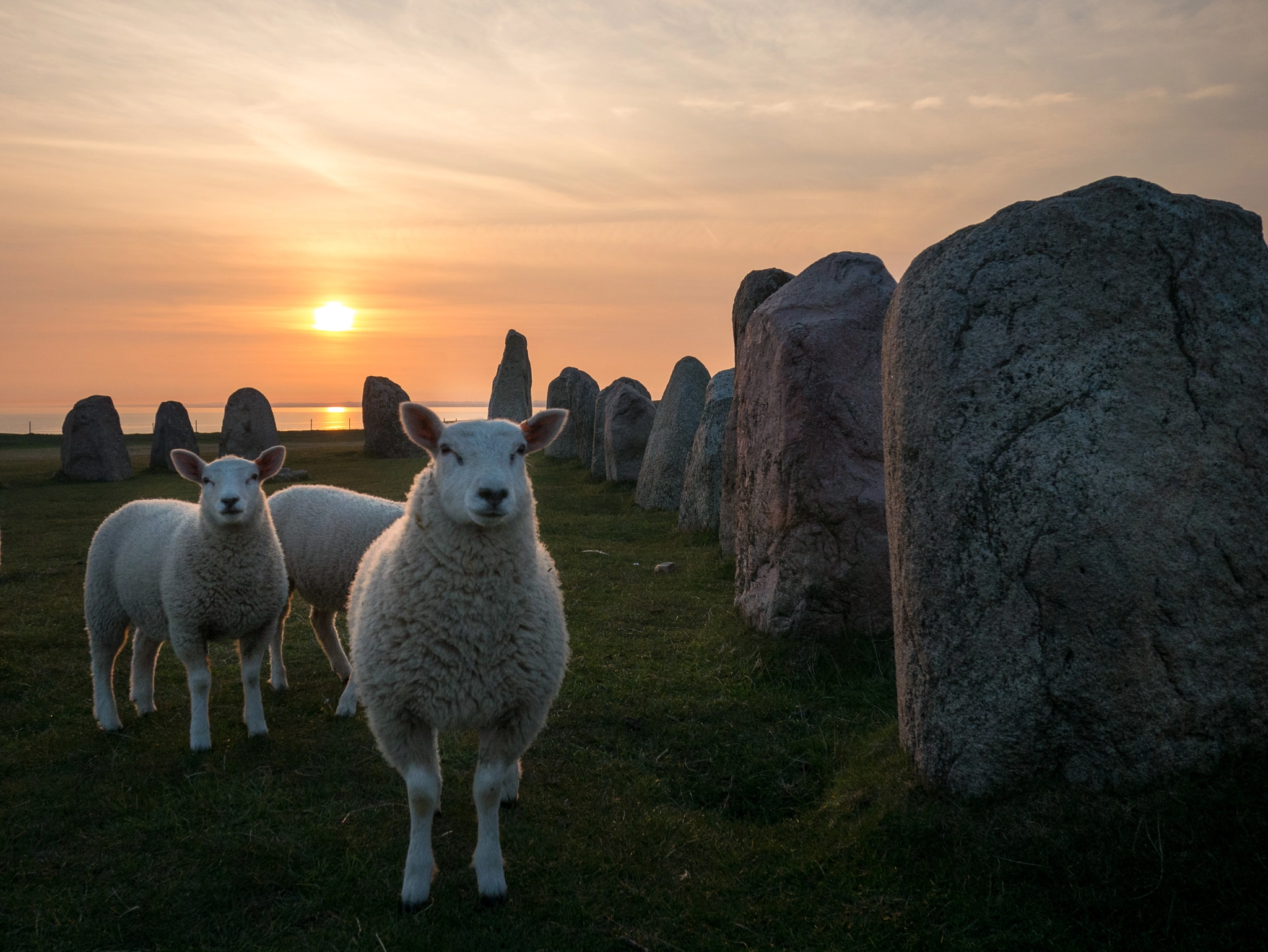 Panasonic Lumix DMC-GX7 + Panasonic Lumix G Vario 7-14mm F4 ASPH sample photo. Ales stones at sunset photography