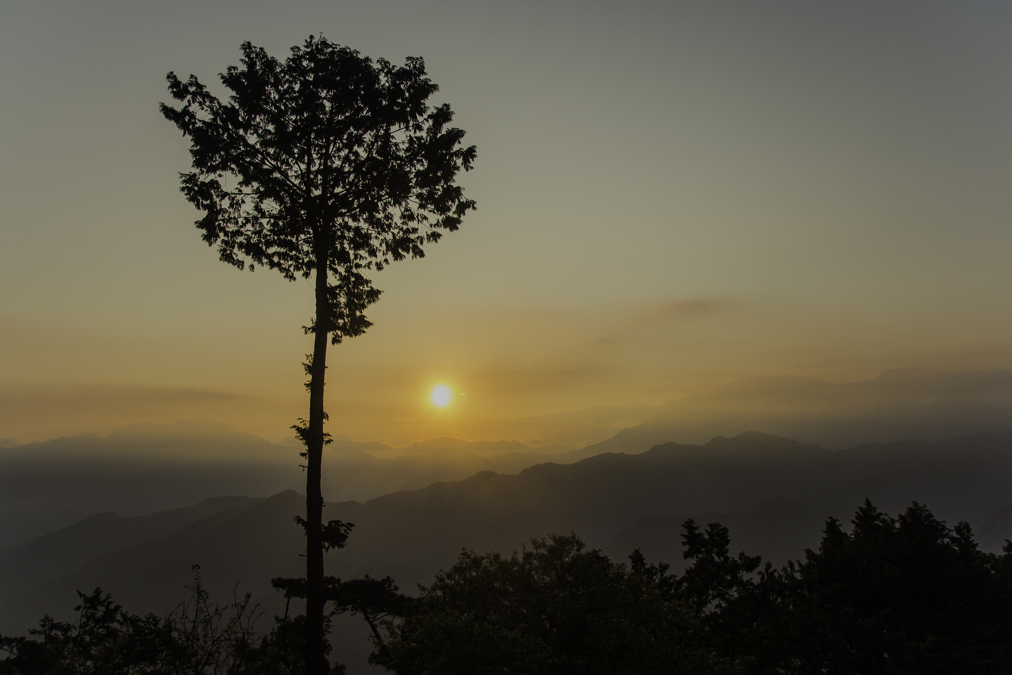 Canon EOS 650D (EOS Rebel T4i / EOS Kiss X6i) sample photo. Amazing sunrise with mountains and tree photography