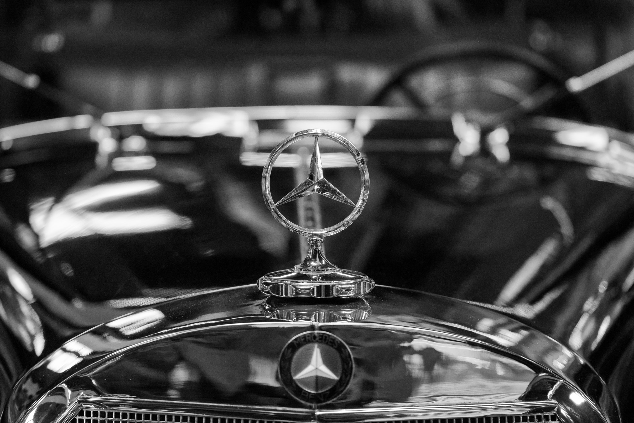 Sony a7R + 105mm F2.8 sample photo. Mecedes hood ornament photography