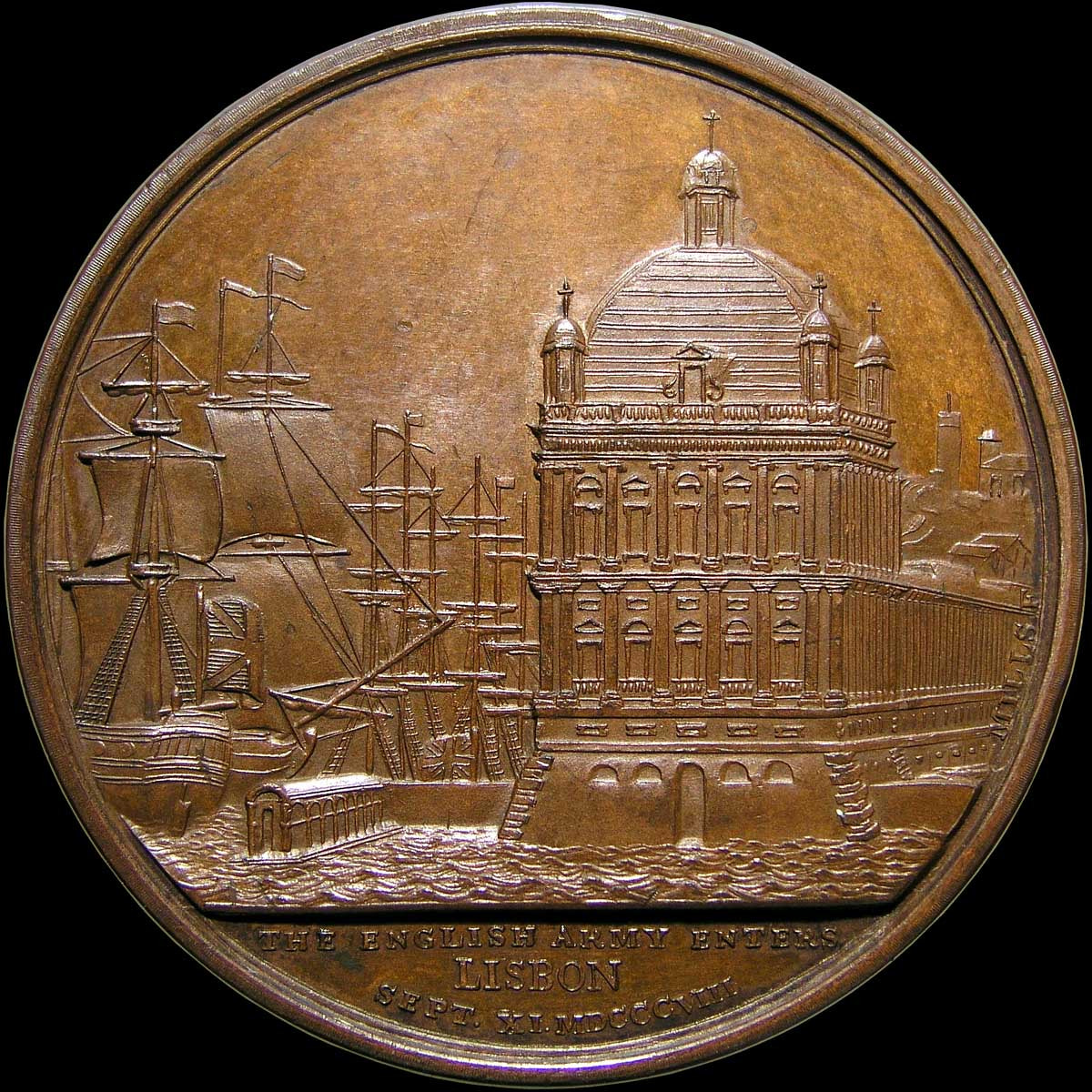 Olympus C5050Z sample photo. The british army enters lisbon, september 11, 1808. copper, 41mm photography