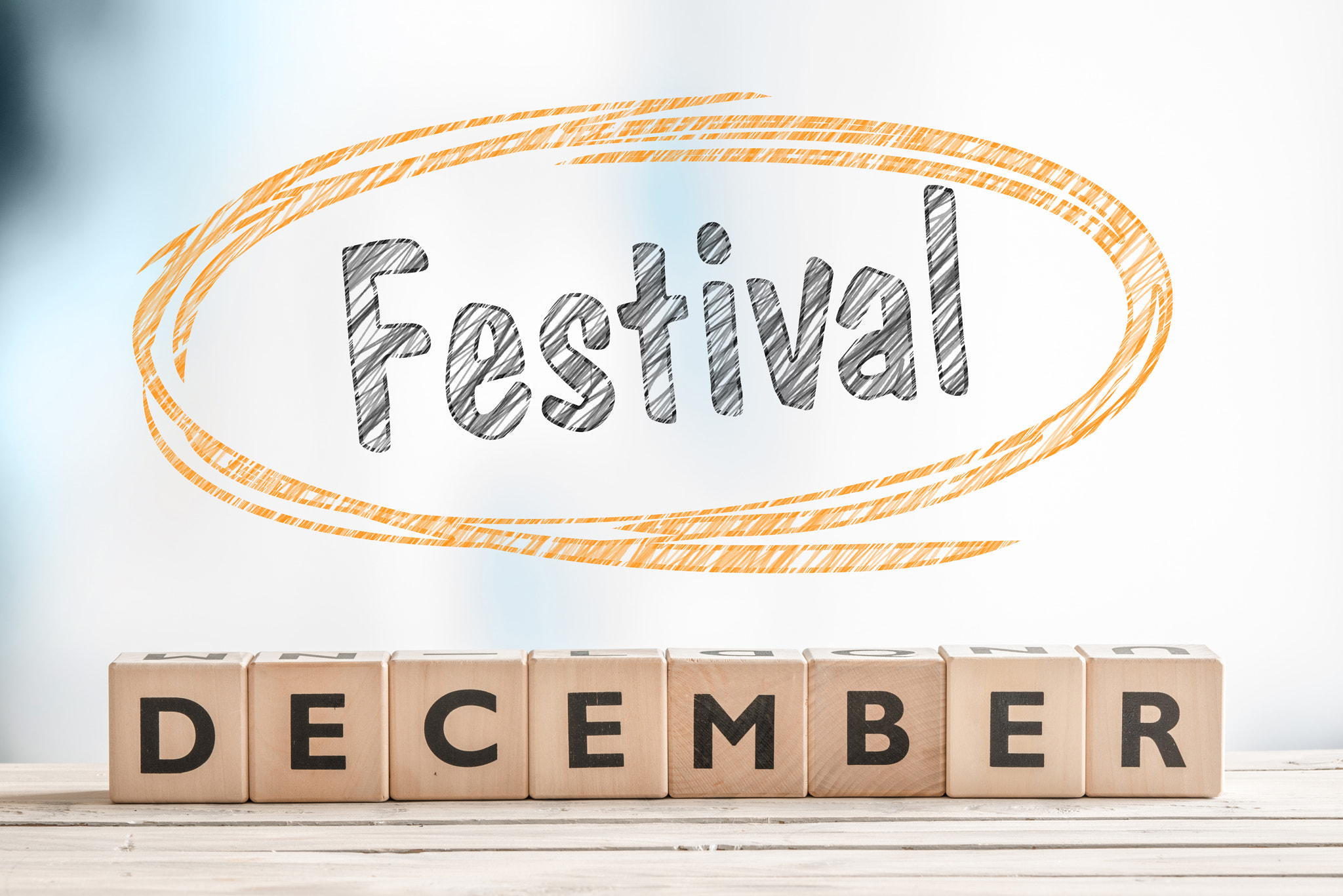 Sony 70-400mm F4-5.6 G SSM II sample photo. December festival sign on a stage photography