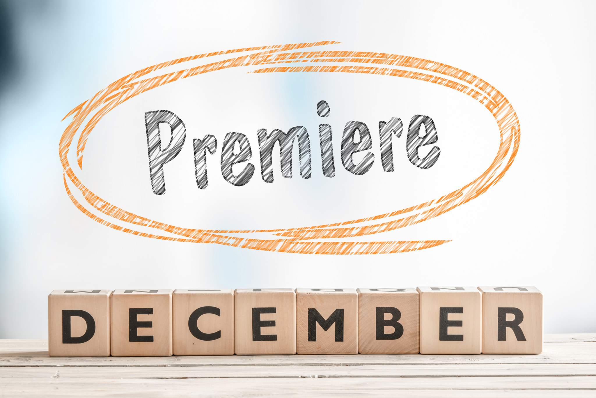Sony 70-400mm F4-5.6 G SSM II sample photo. December premiere sign on a stage photography