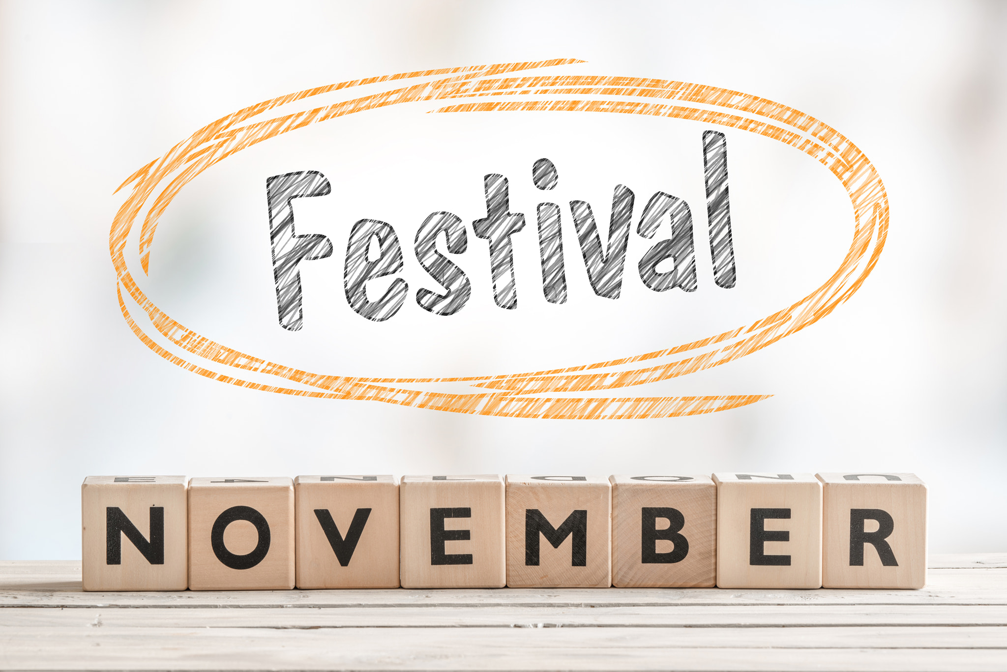 Sony 70-400mm F4-5.6 G SSM II sample photo. November festival sign with wooden blocks photography
