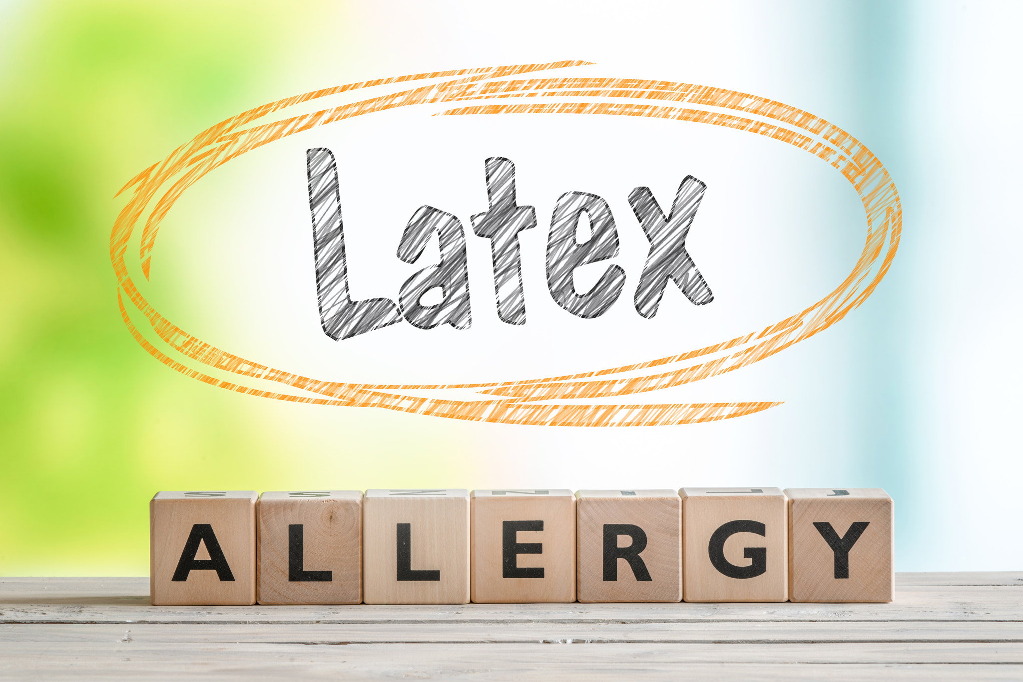 Sony 70-400mm F4-5.6 G SSM II sample photo. Latex allergy sign with text in a sketch circle photography