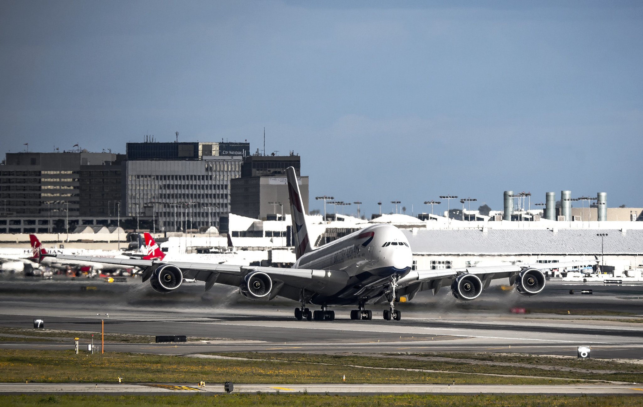 Panasonic Lumix DMC-GX7 sample photo. A380 takeoff photography