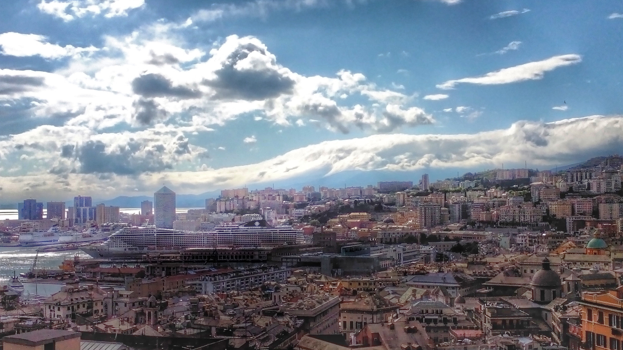 HUAWEI G700-U10 sample photo. Genoa, sea, sky and clouds photography