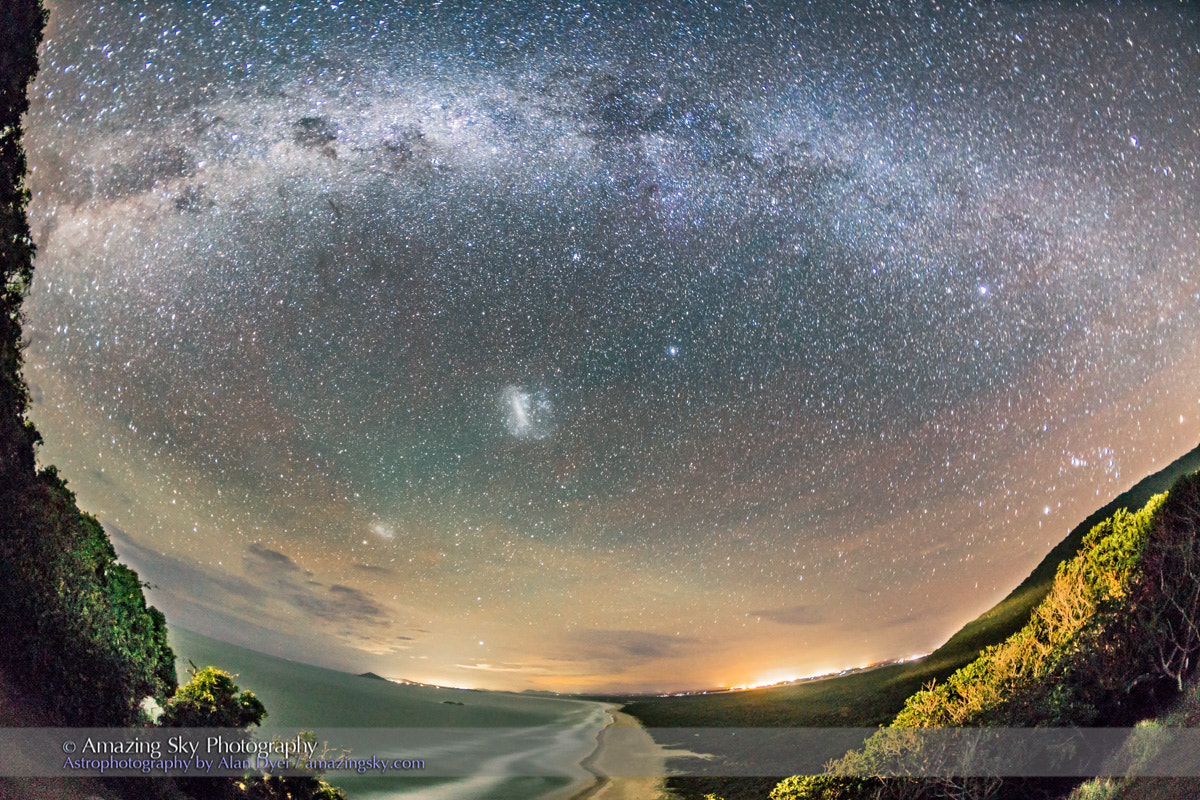 Canon EOS 6D + Canon EF 15mm F2.8 Fisheye sample photo. Southern milky way over smoky cape, australia photography