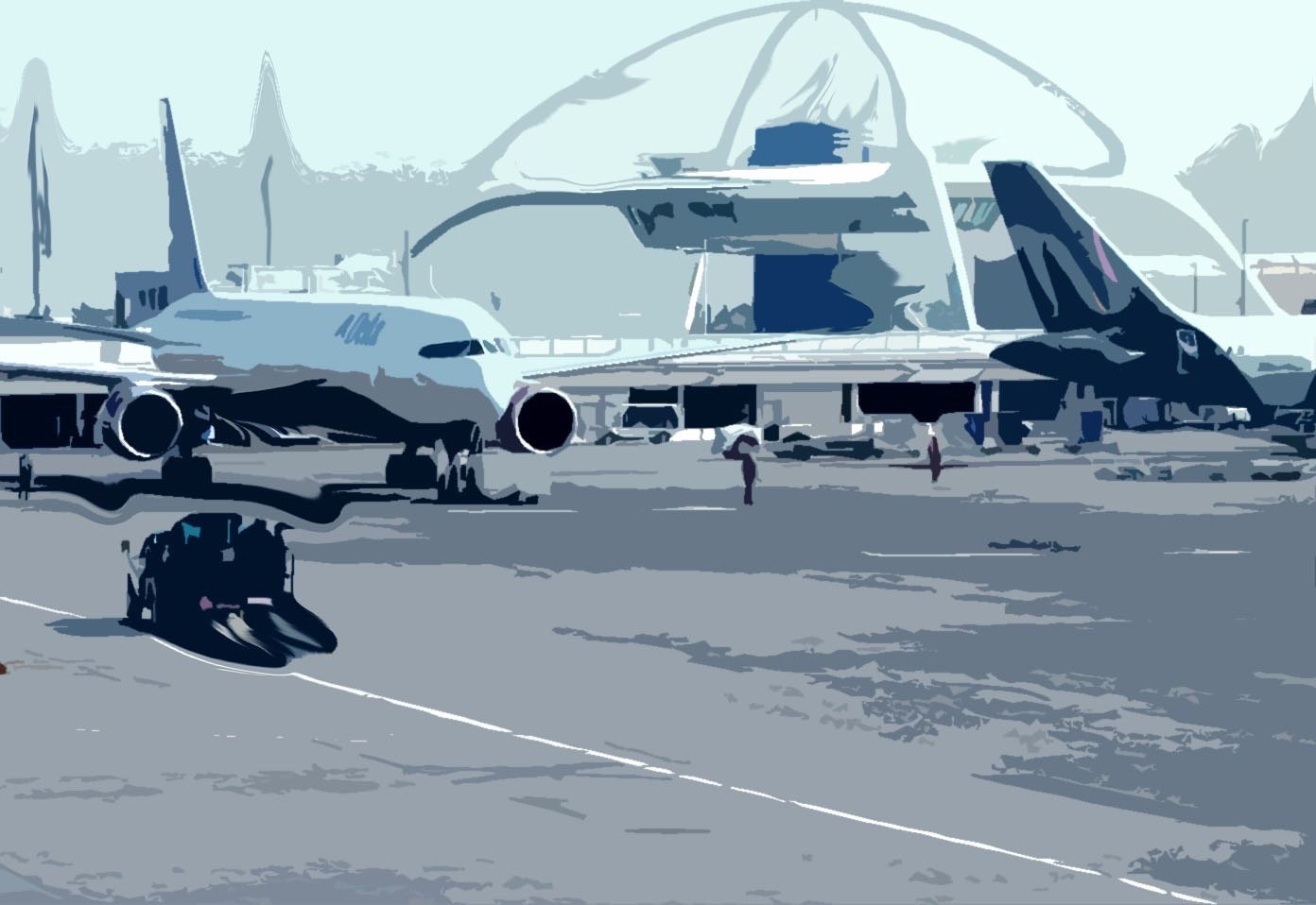 Nikon E990 sample photo. Taxi out lax photography