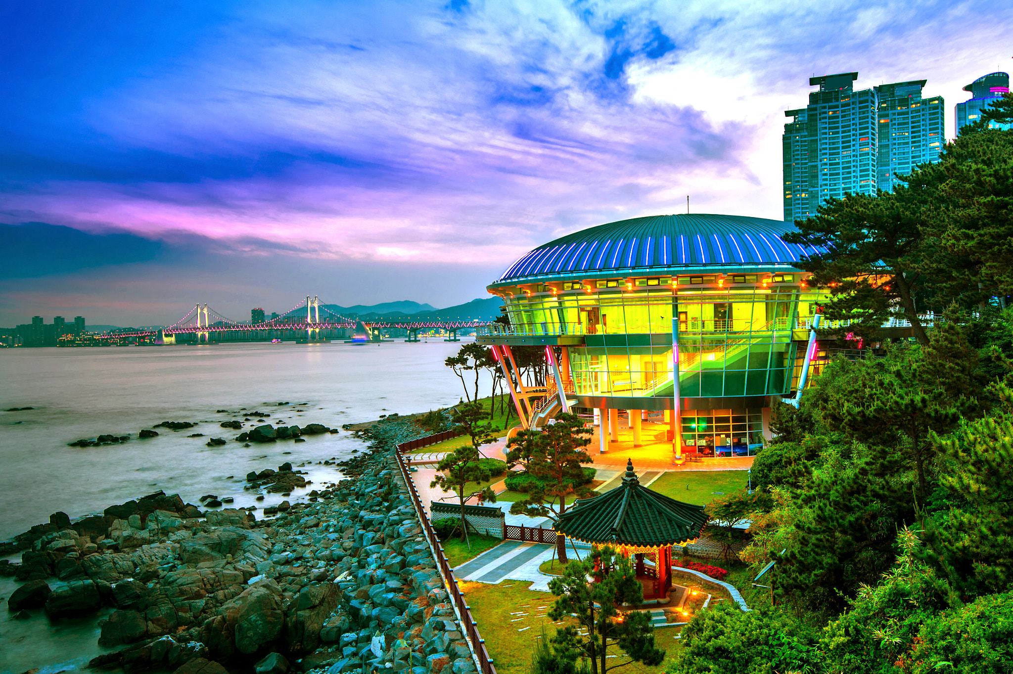 Nikon D4S sample photo. Dongbaek island with nurimaru apec house and gwangan bridge at s photography