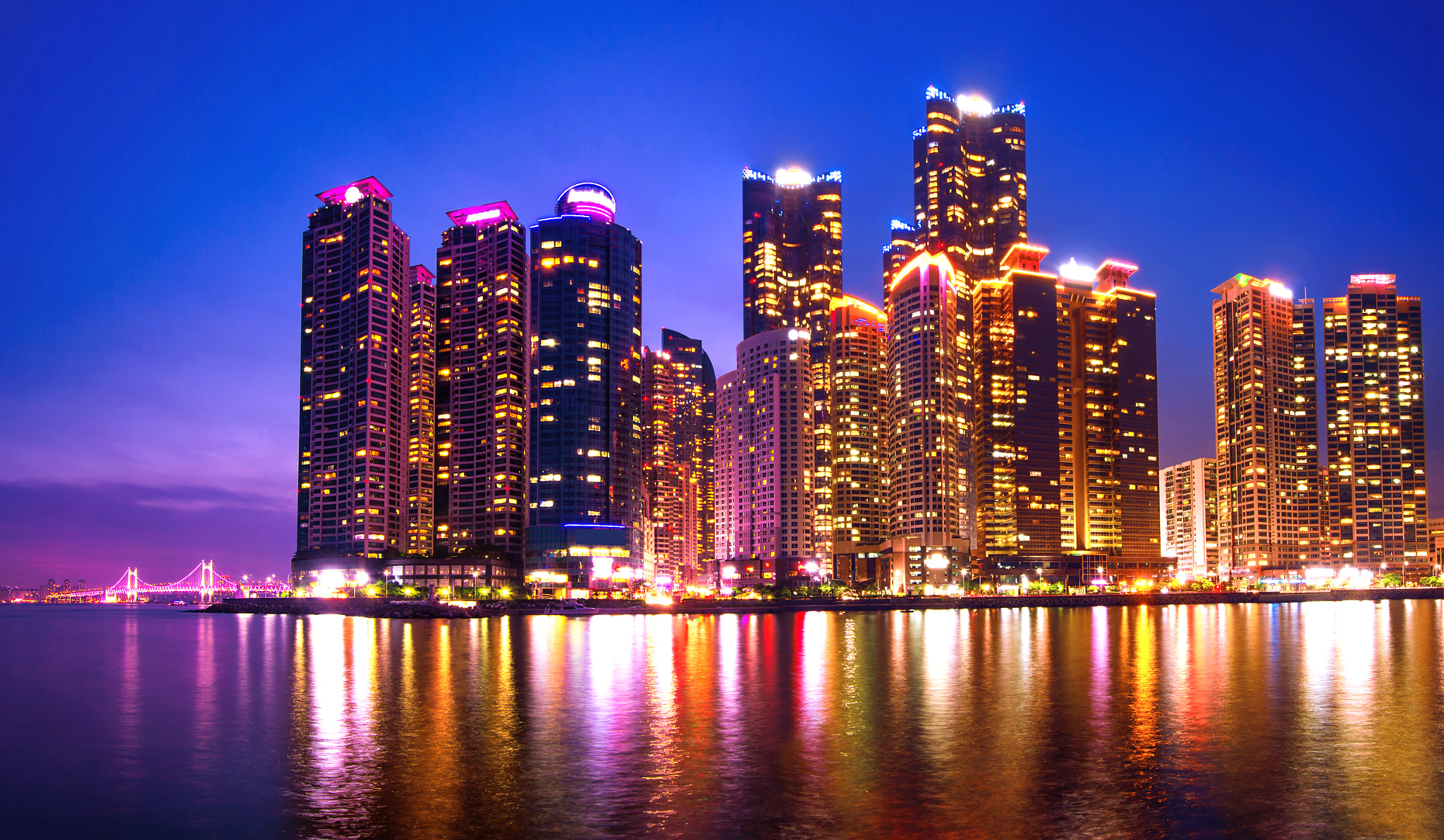 Nikon D4S sample photo. Cityscape and gwangan bridge in busan, south korea skyline photography