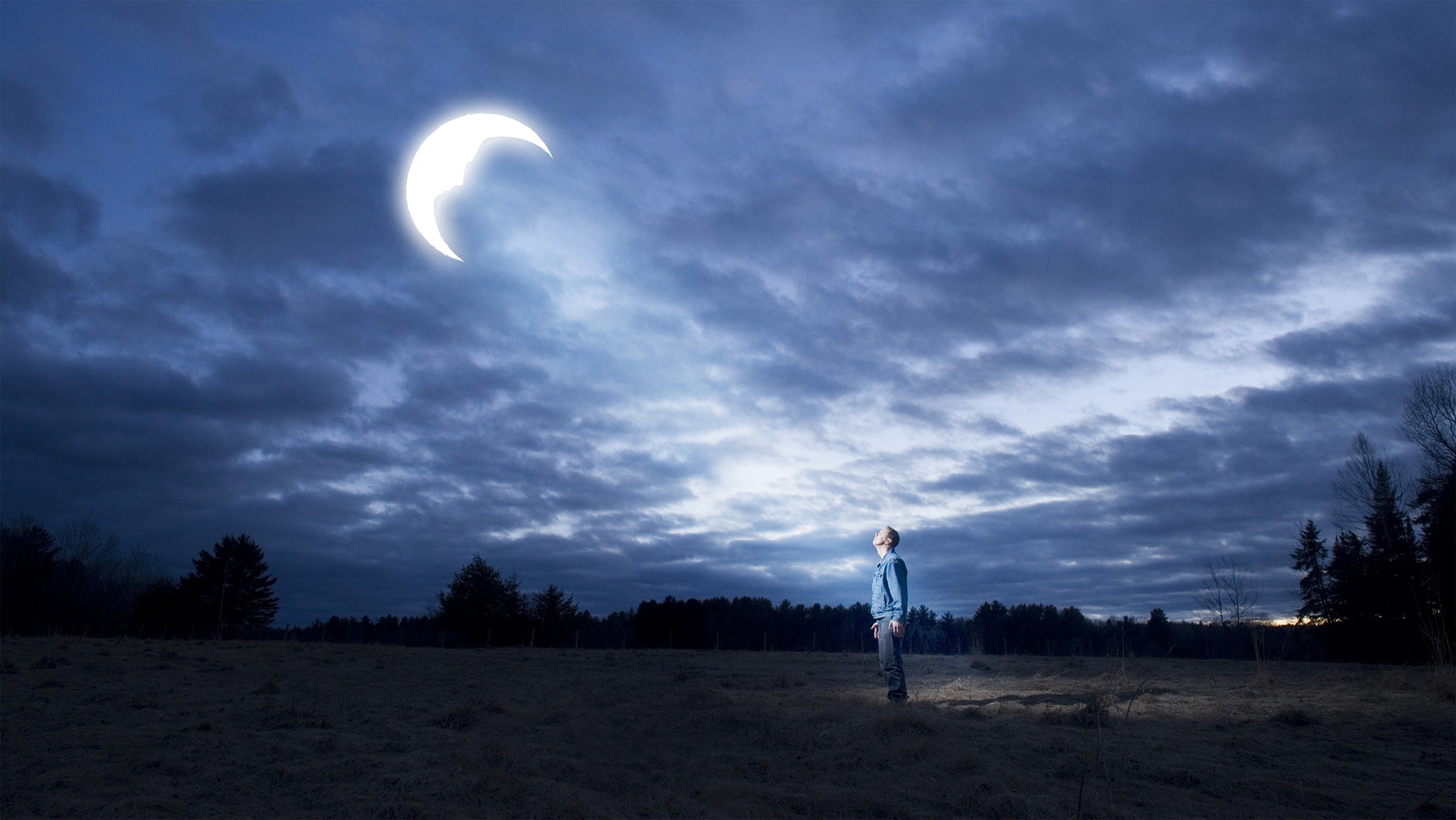 Canon EF 24mm F2.8 sample photo. Lady moon photography