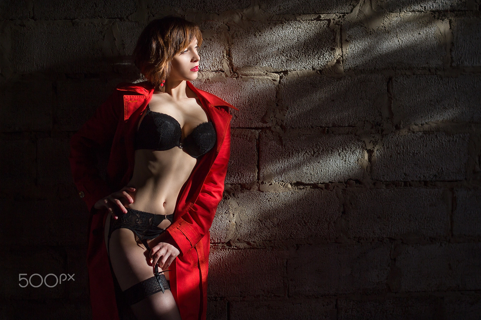 Canon EOS 60D + Sigma 30mm f/1.4 DC HSM sample photo. Attractive woman alluring in lingerie and coat. photography