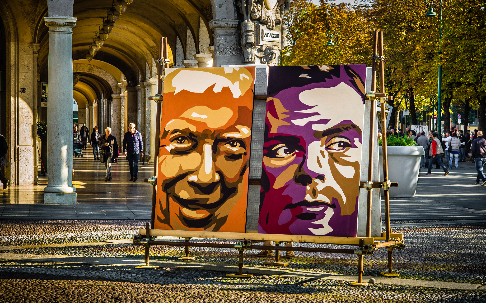 Leica M9 + Leica APO-Summicron-M 90mm F2 ASPH sample photo. North italy: bergamo - art in public room - the faces 1 (2) photography