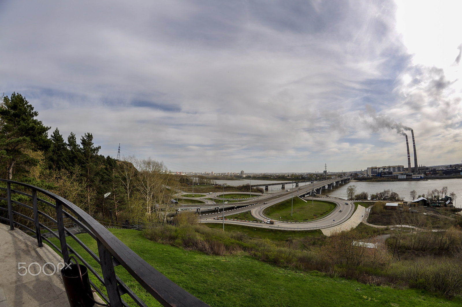 Nikon D90 + Samyang 8mm F3.5 Aspherical IF MC Fisheye sample photo. View of the city of kemerovo from the mountain photography