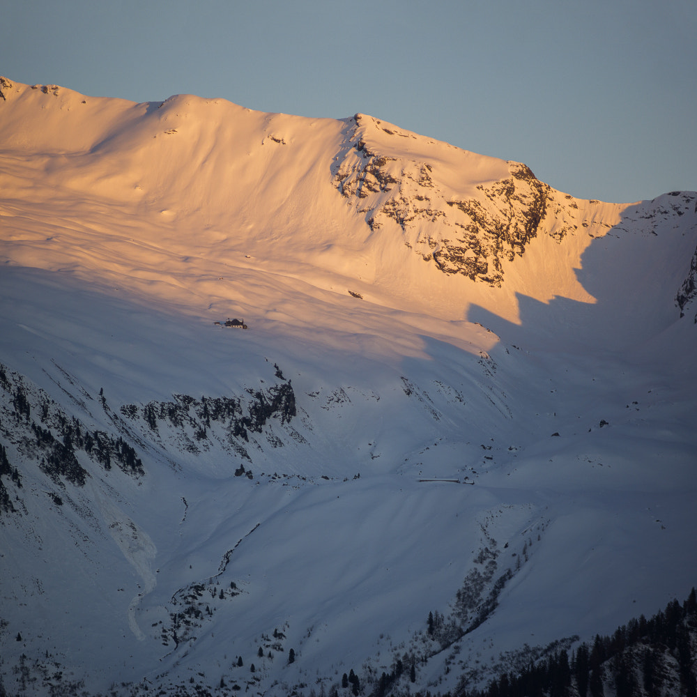 Sony SLT-A77 sample photo. Edel hut in alpine dusk photography