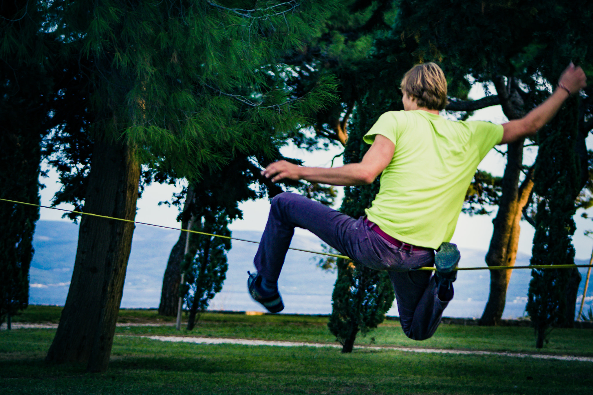 Canon EF 90-300mm F4.5-5.6 sample photo. Tightrope walking practice photography