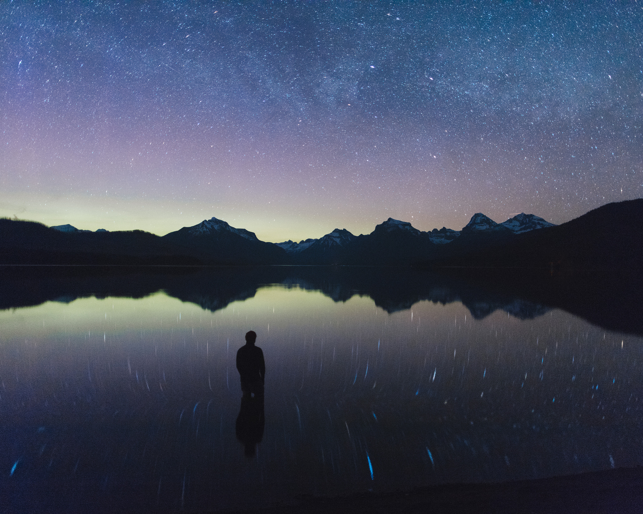 Canon EOS 5DS + Canon EF 24mm F1.4L II USM sample photo. Aurora over lake mcdonald photography