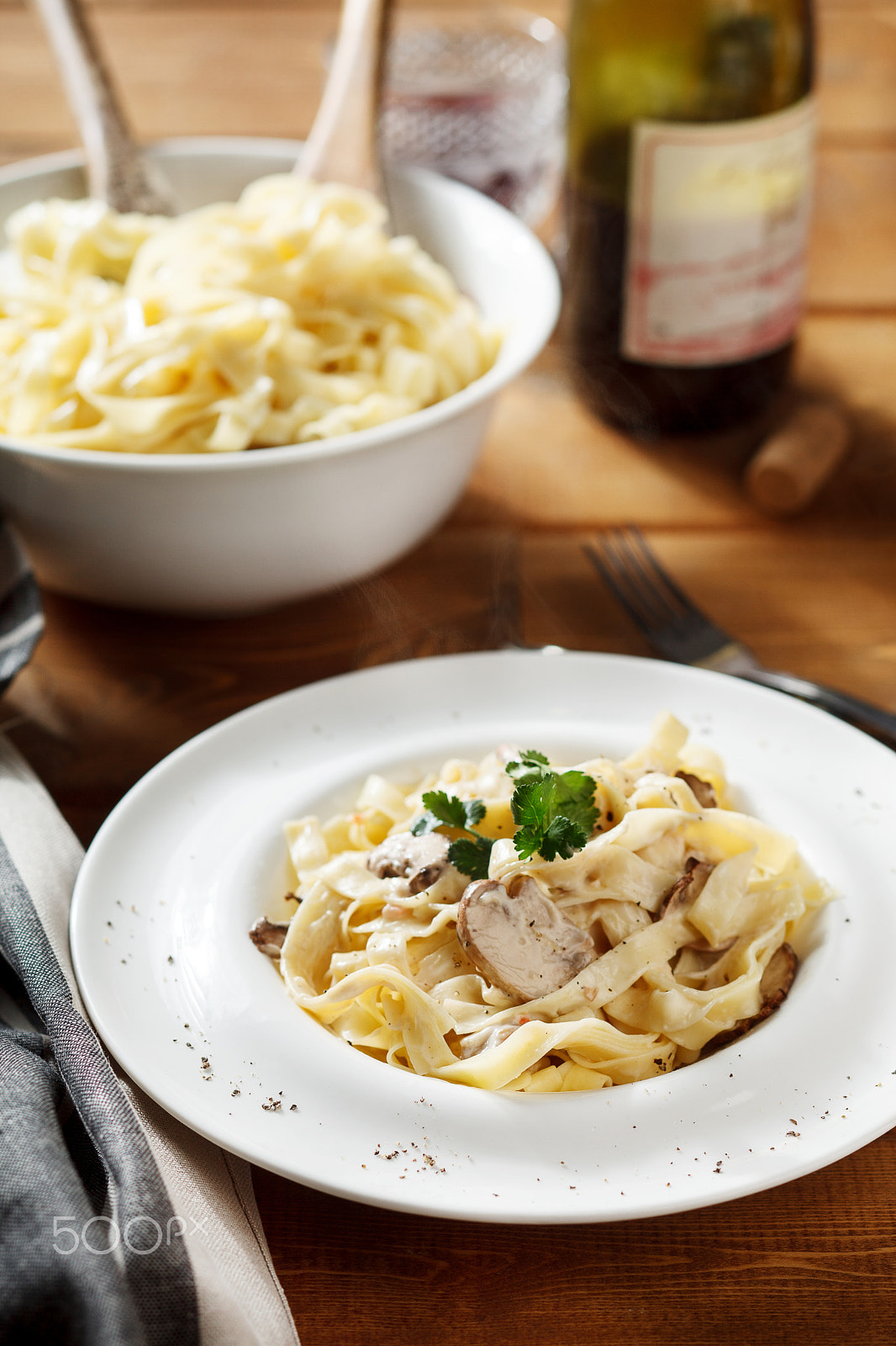 Canon TS-E 90mm F2.8 Tilt-Shift sample photo. Pasta with mushrooms an creame sauce photography