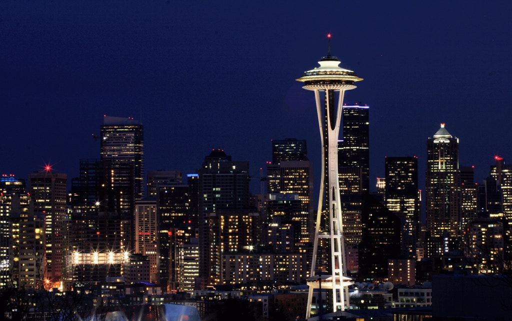 Canon EOS 400D (EOS Digital Rebel XTi / EOS Kiss Digital X) sample photo. Space needle and her city photography