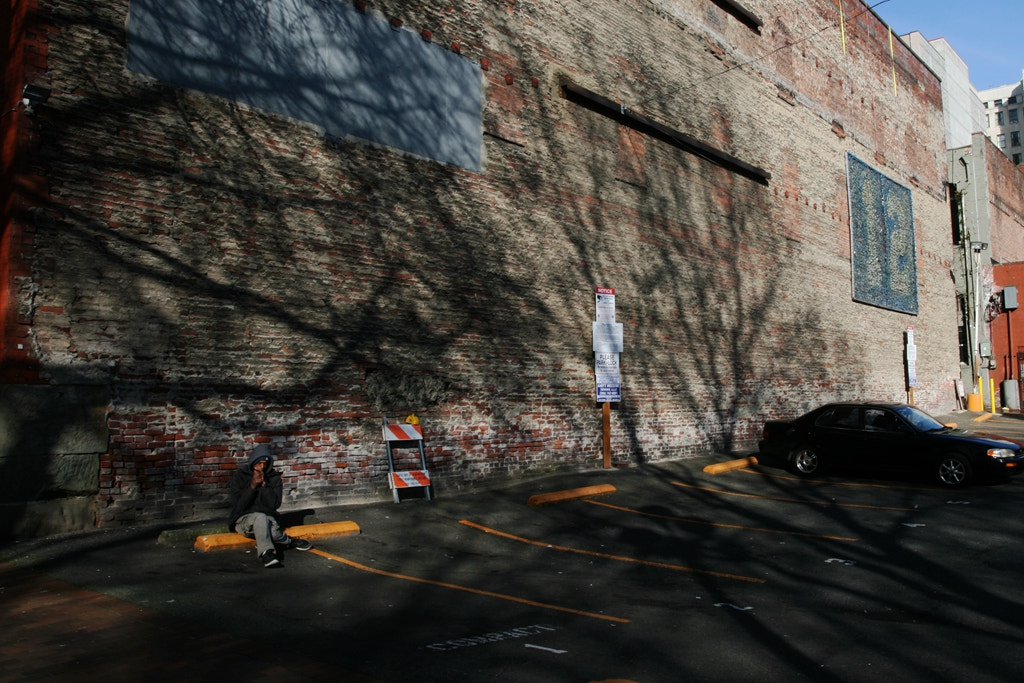 Canon EOS 400D (EOS Digital Rebel XTi / EOS Kiss Digital X) sample photo. A man playing harmonica in shadow photography
