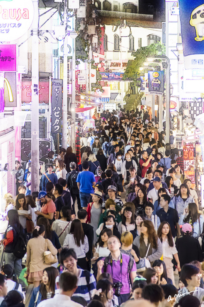 Canon EOS M3 sample photo. Night in takeshita st. at harajuku, tokyo photography