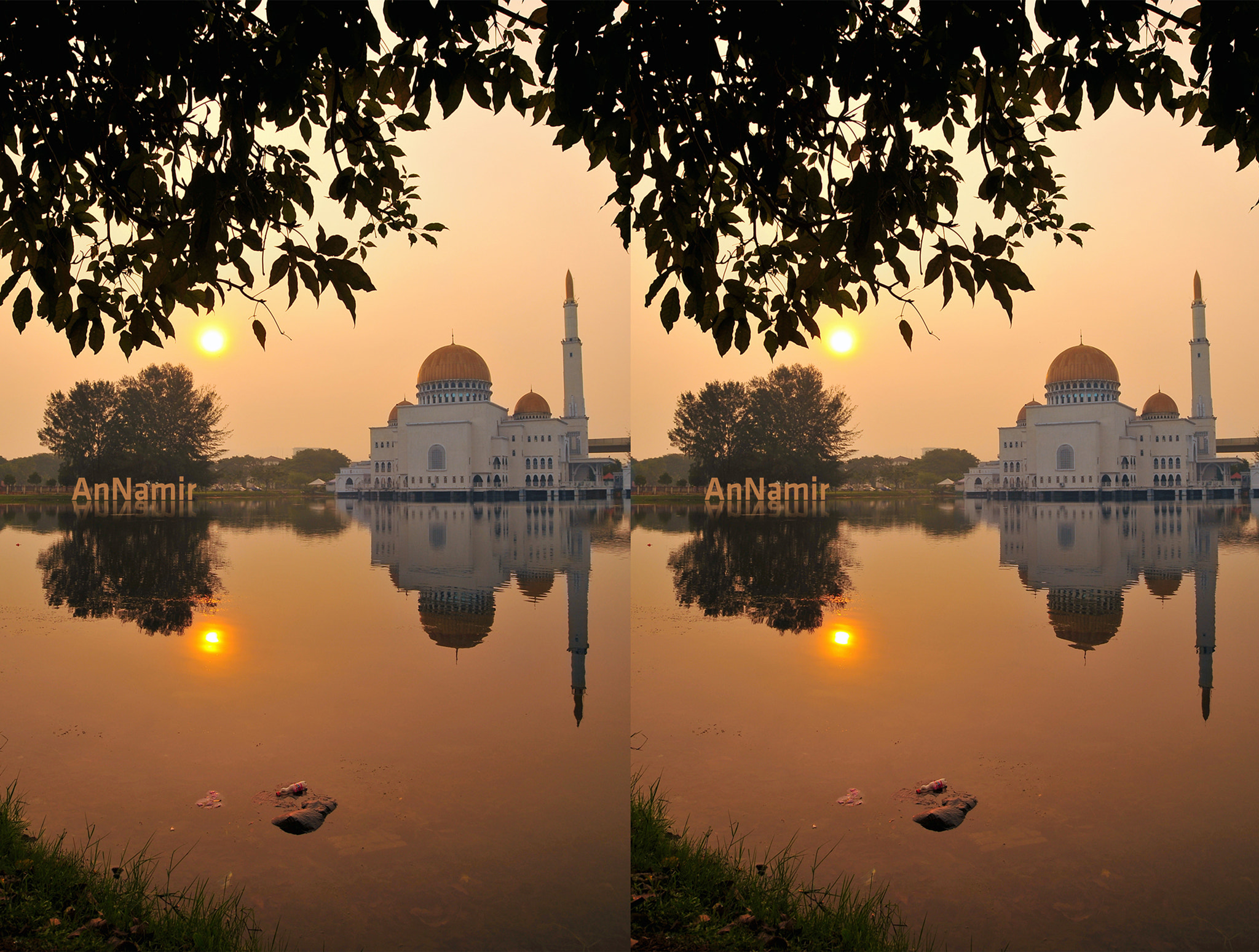 Nikon D300S sample photo. Sunrise at masjid as-salam | 3d stereograph photography