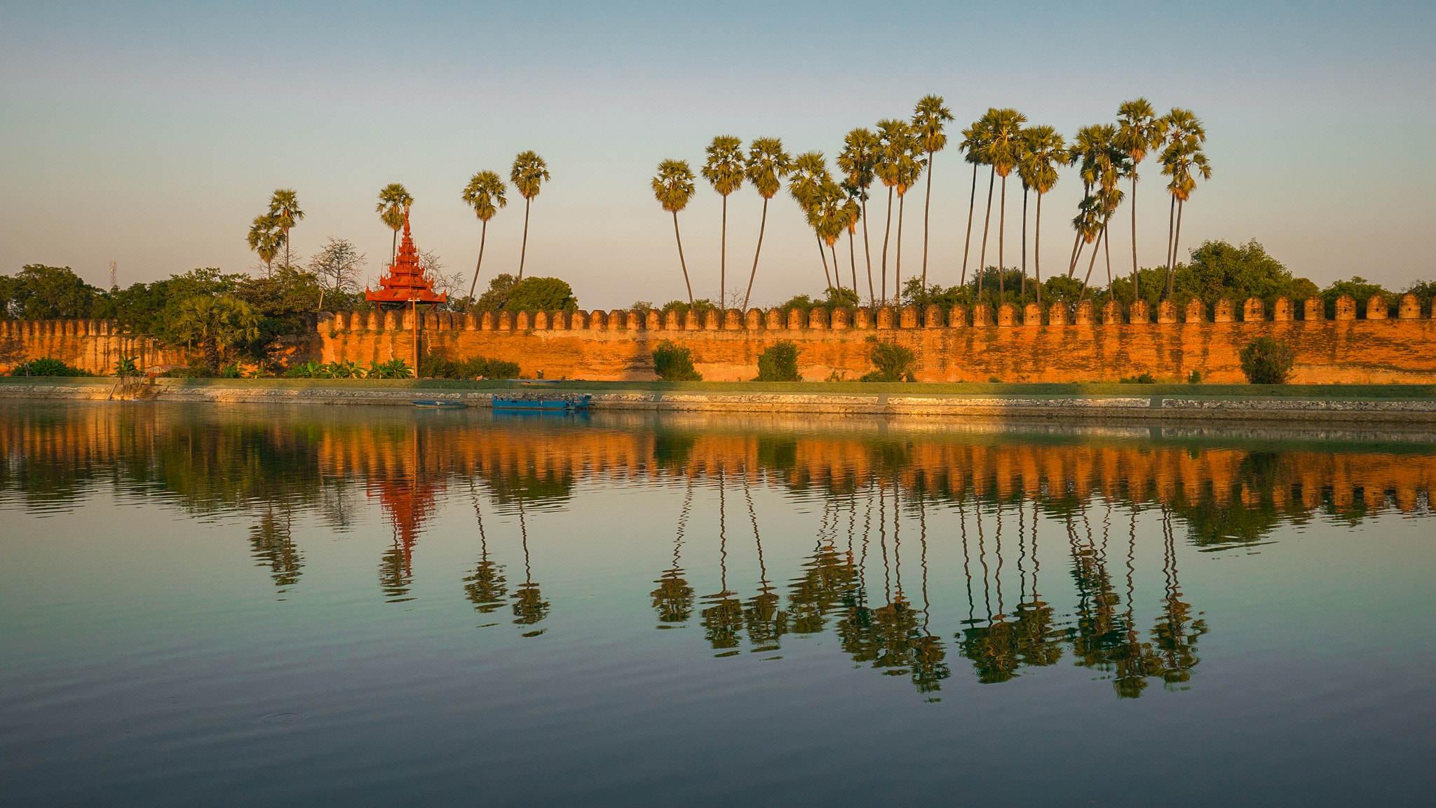 Panasonic Lumix DMC-GM1 sample photo. Reflection of mandalay palace moat photography