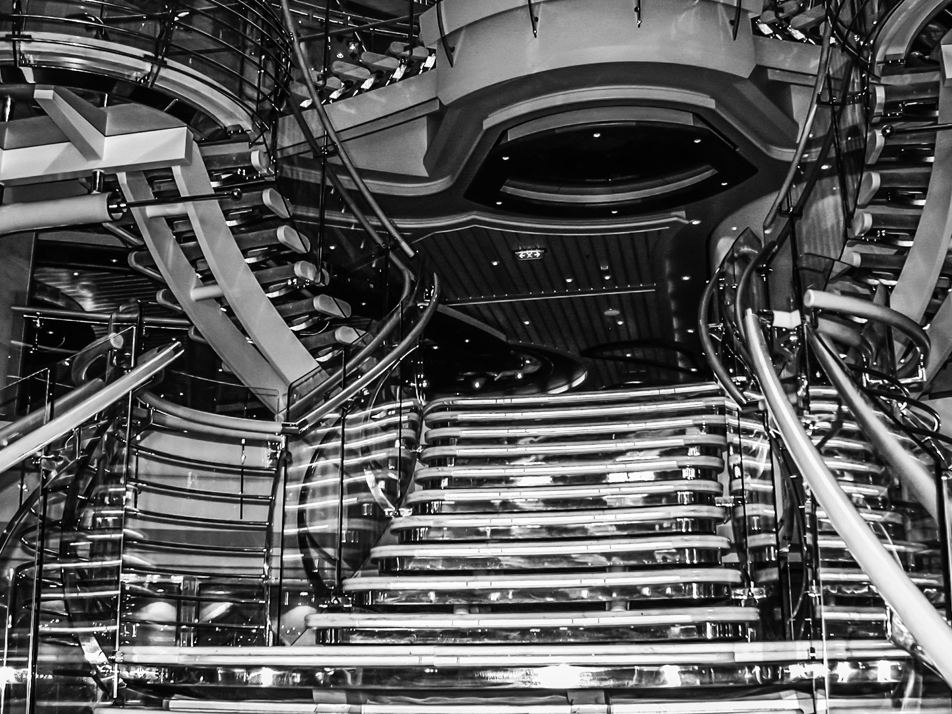 Nikon E995 sample photo. Cruise ship stairs photography