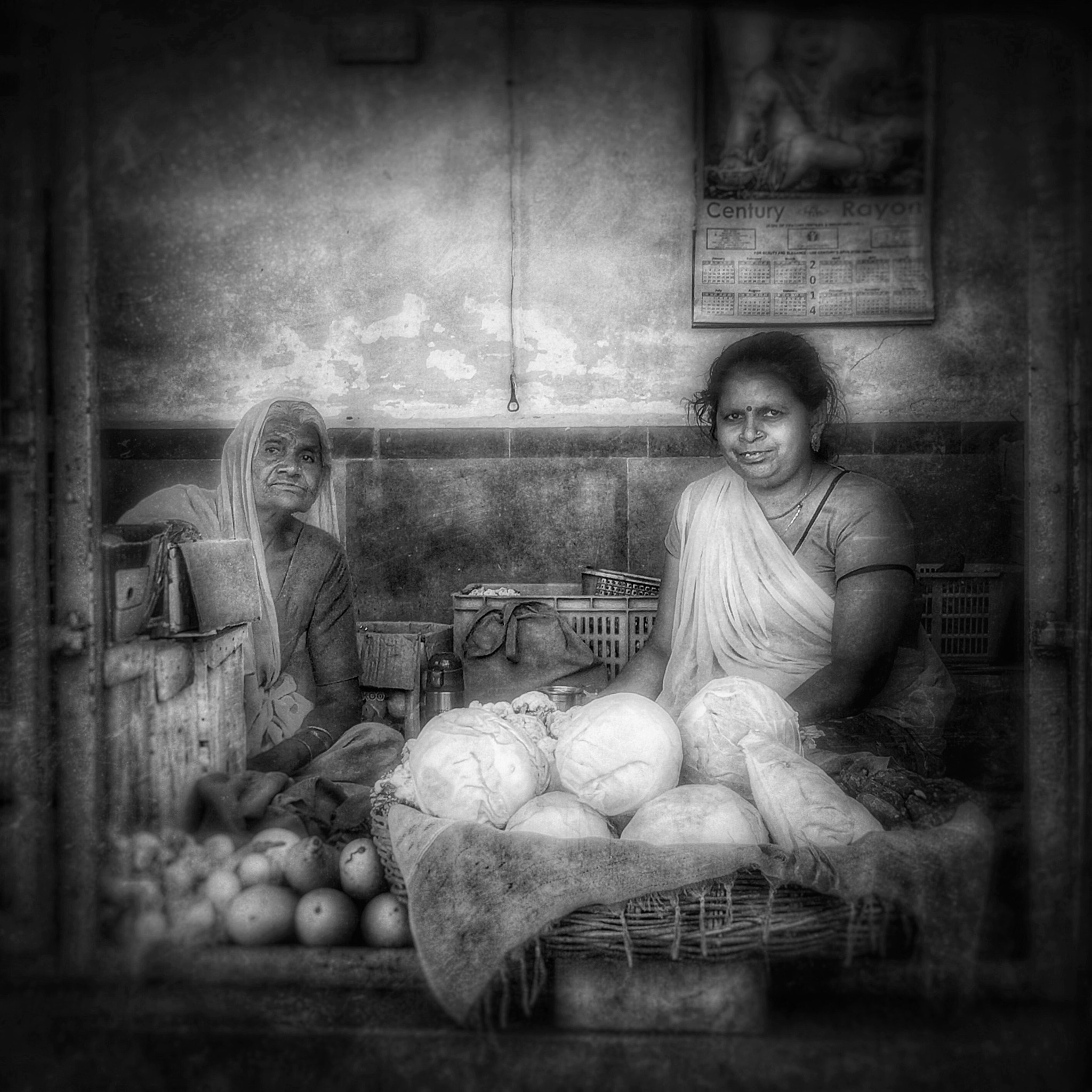 Hipstamatic 311 sample photo. Women selling fruit, rawla, india photography